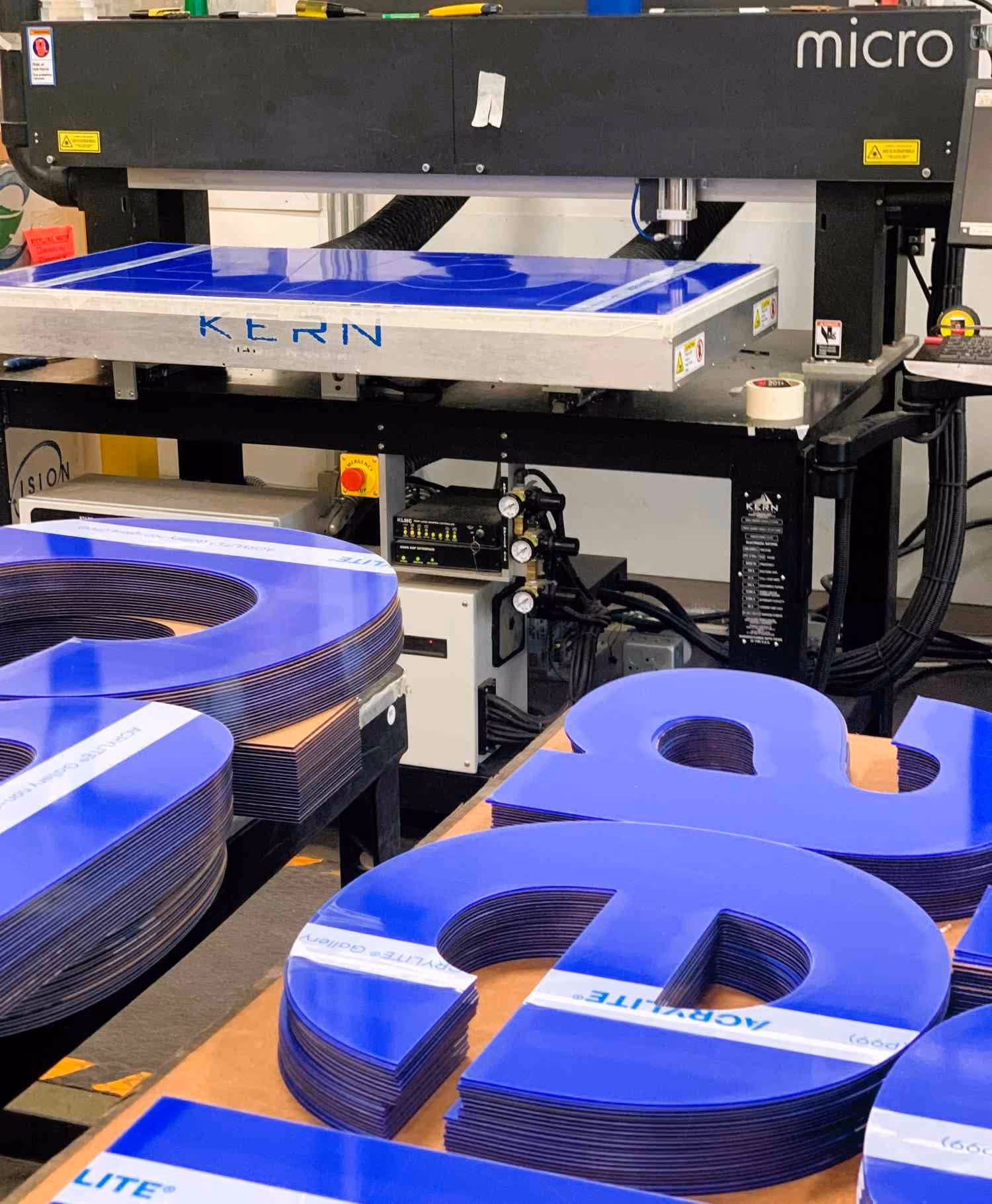Laser-cut acrylic letters