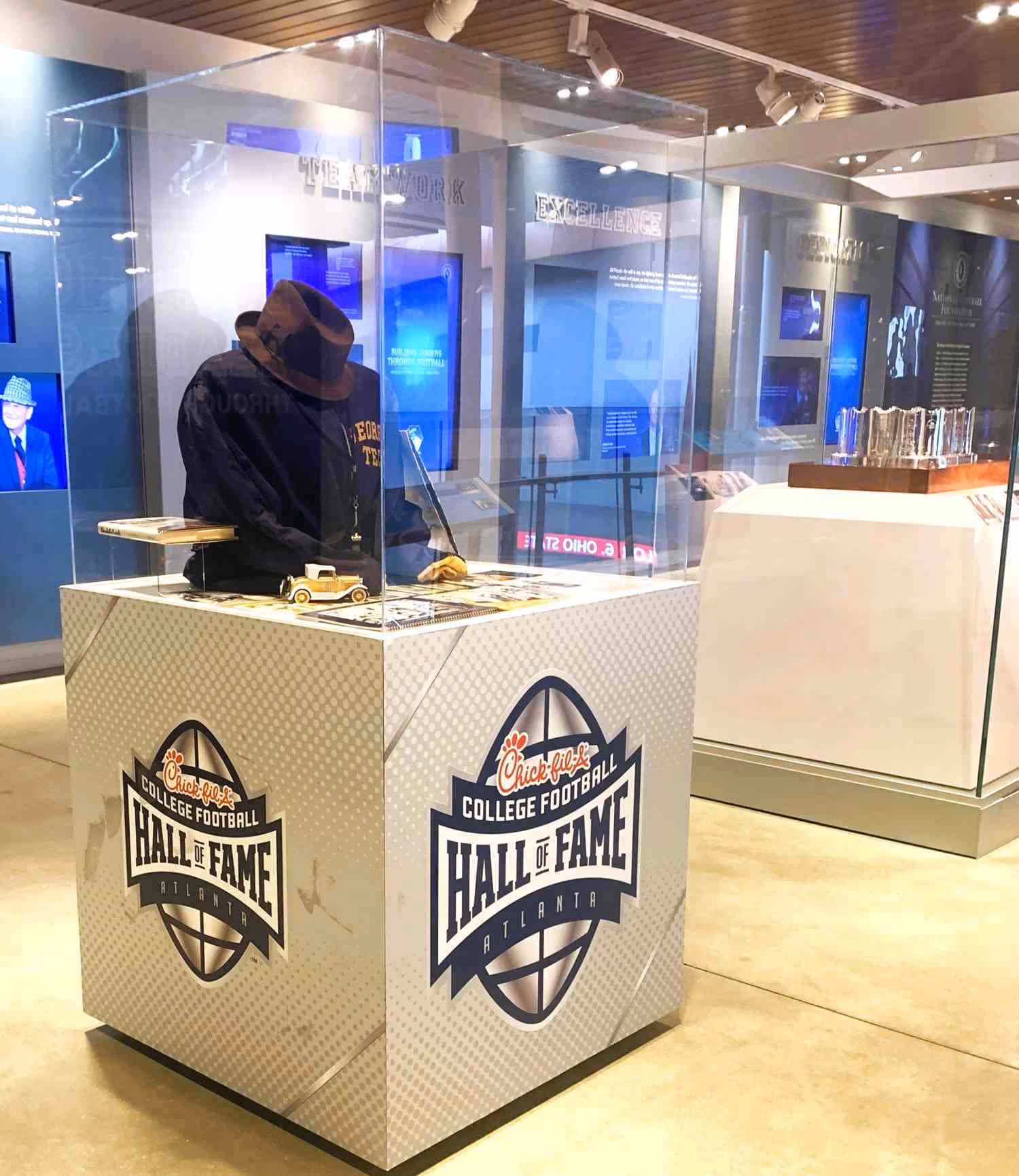 Custom museum display college football hall of fame