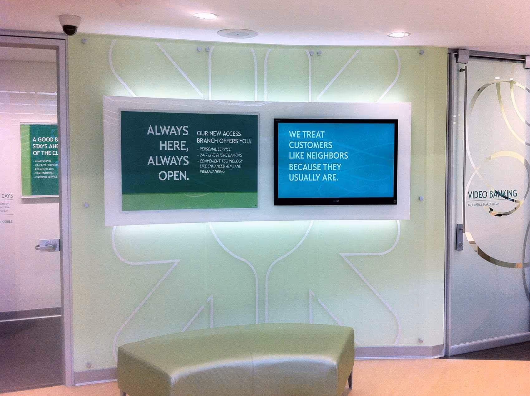 Digital screen surround; recycled acrylic