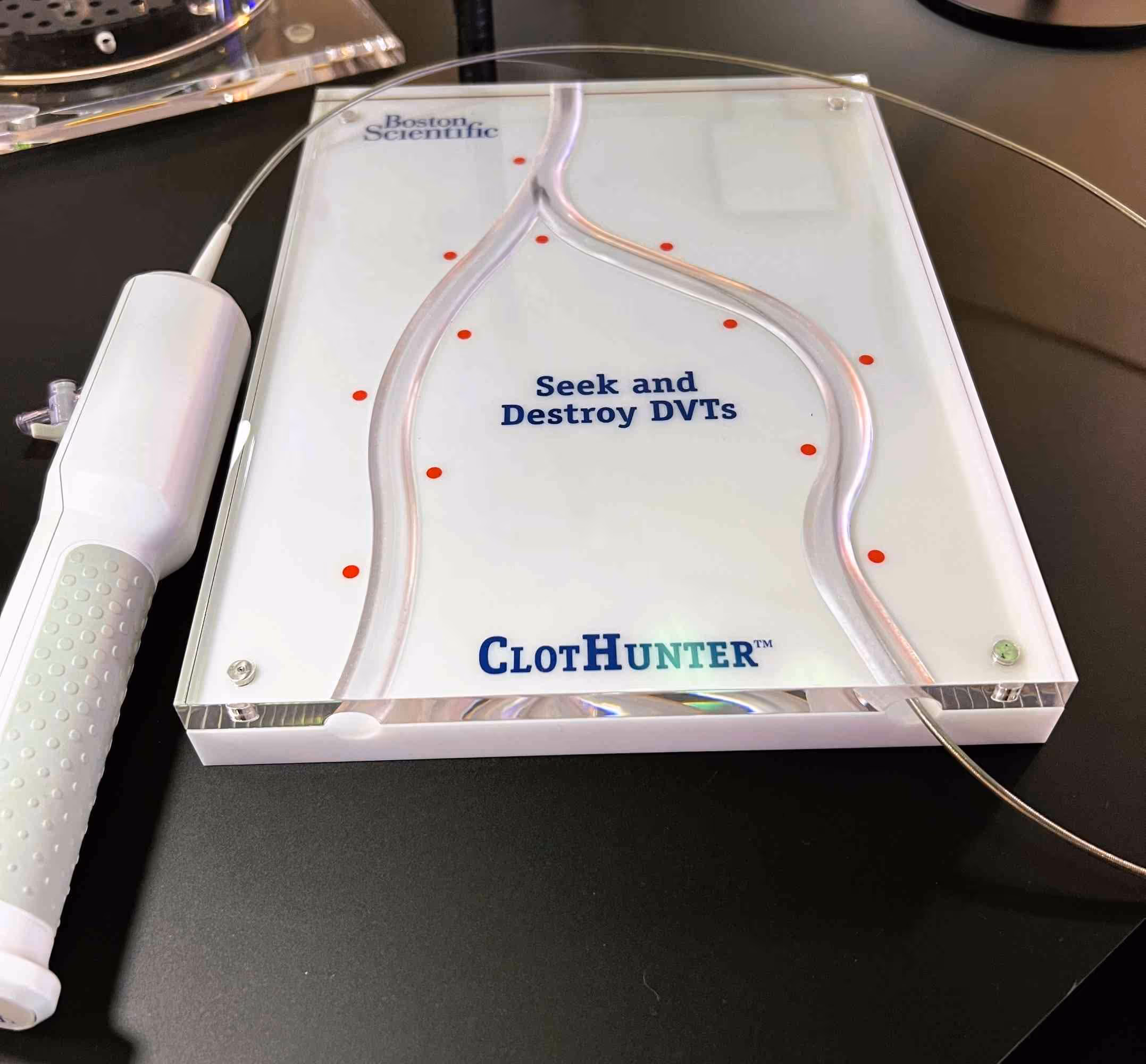 Custom medical device display; acrylic; Boston Scientific Clot Hunter