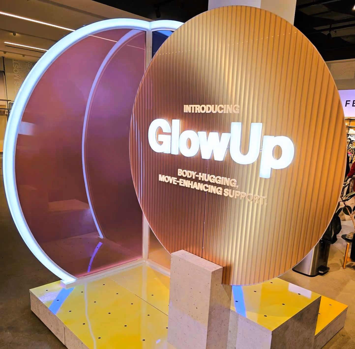 A custom retail LED display with push-through letters made from recycled acrylic.
