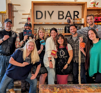 crafters crafting at DIY BAR