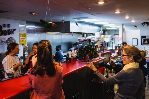 Paige working on set