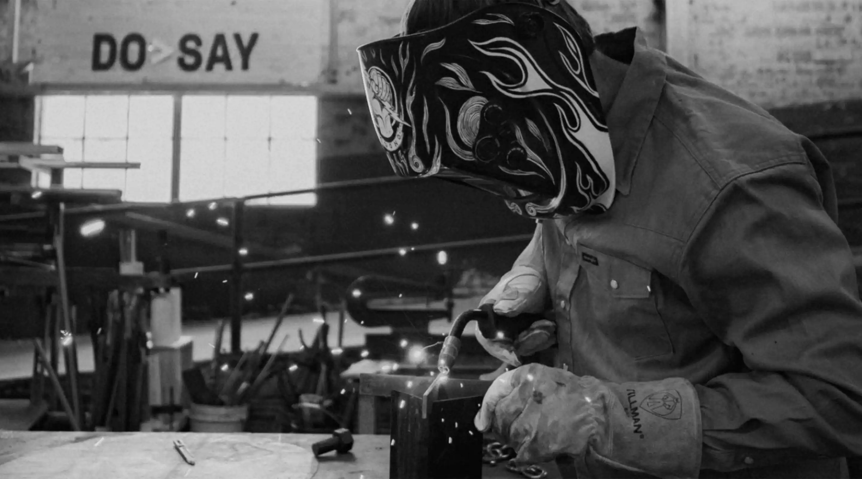 Welder working at the EP+Co Mill 