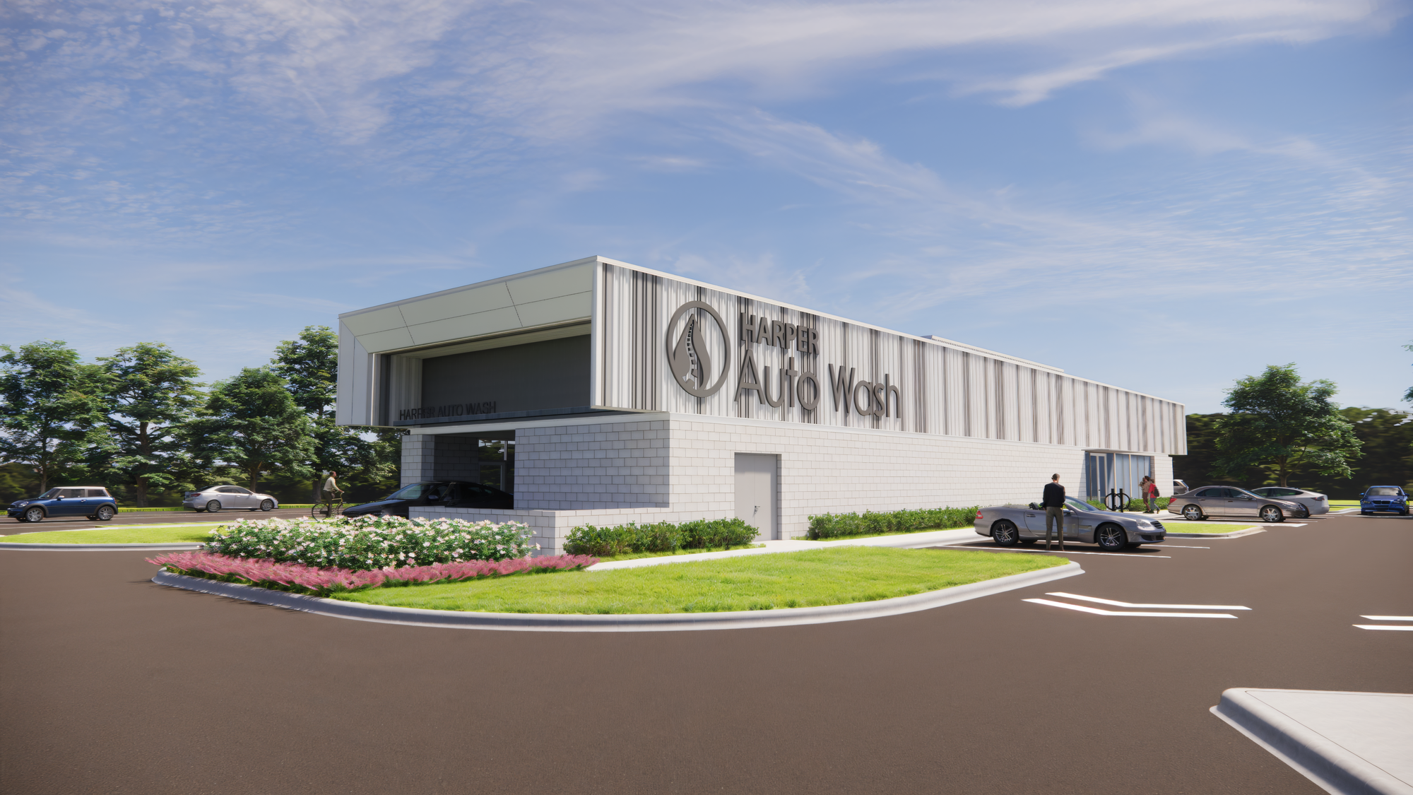 An Audi automobile is washed in the Harper Auto Wash tunnel.