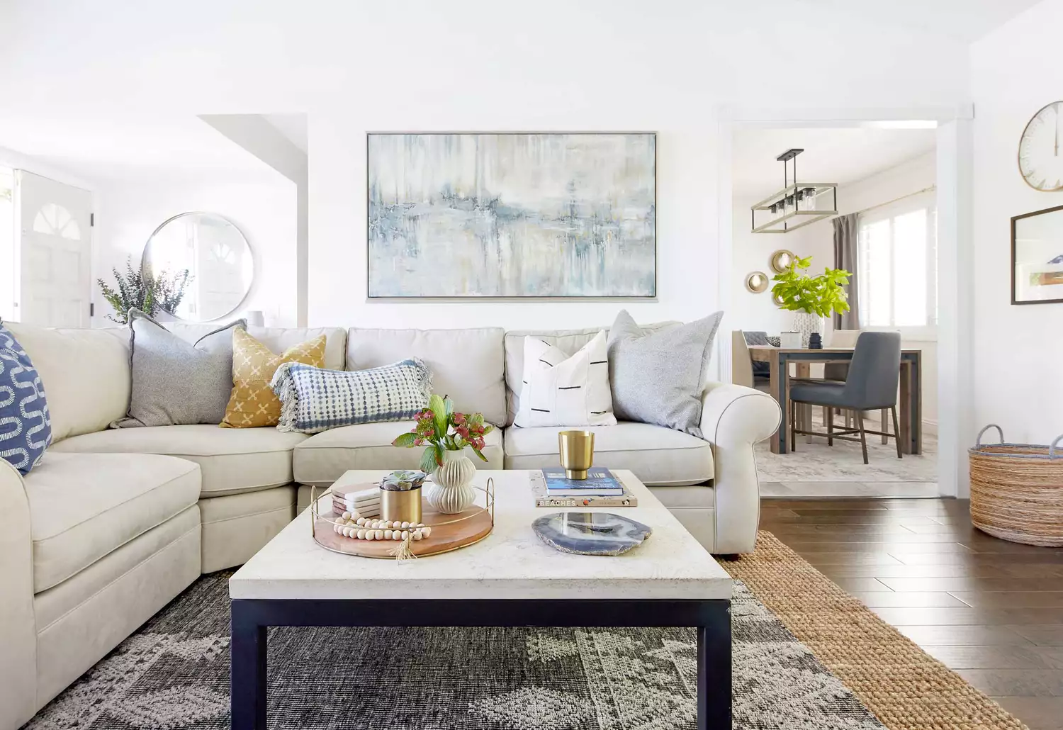Living Room with White Couch