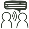 Illustration of two people having a conversation