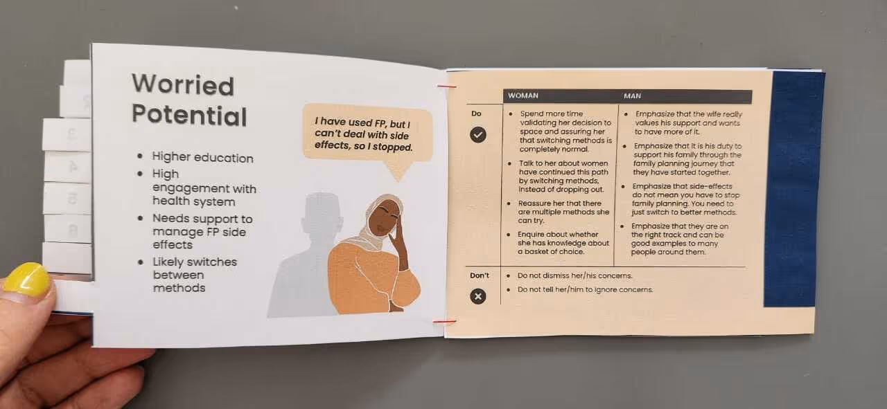 A booklet used as a paper Typing Tool to "type" people into population segments