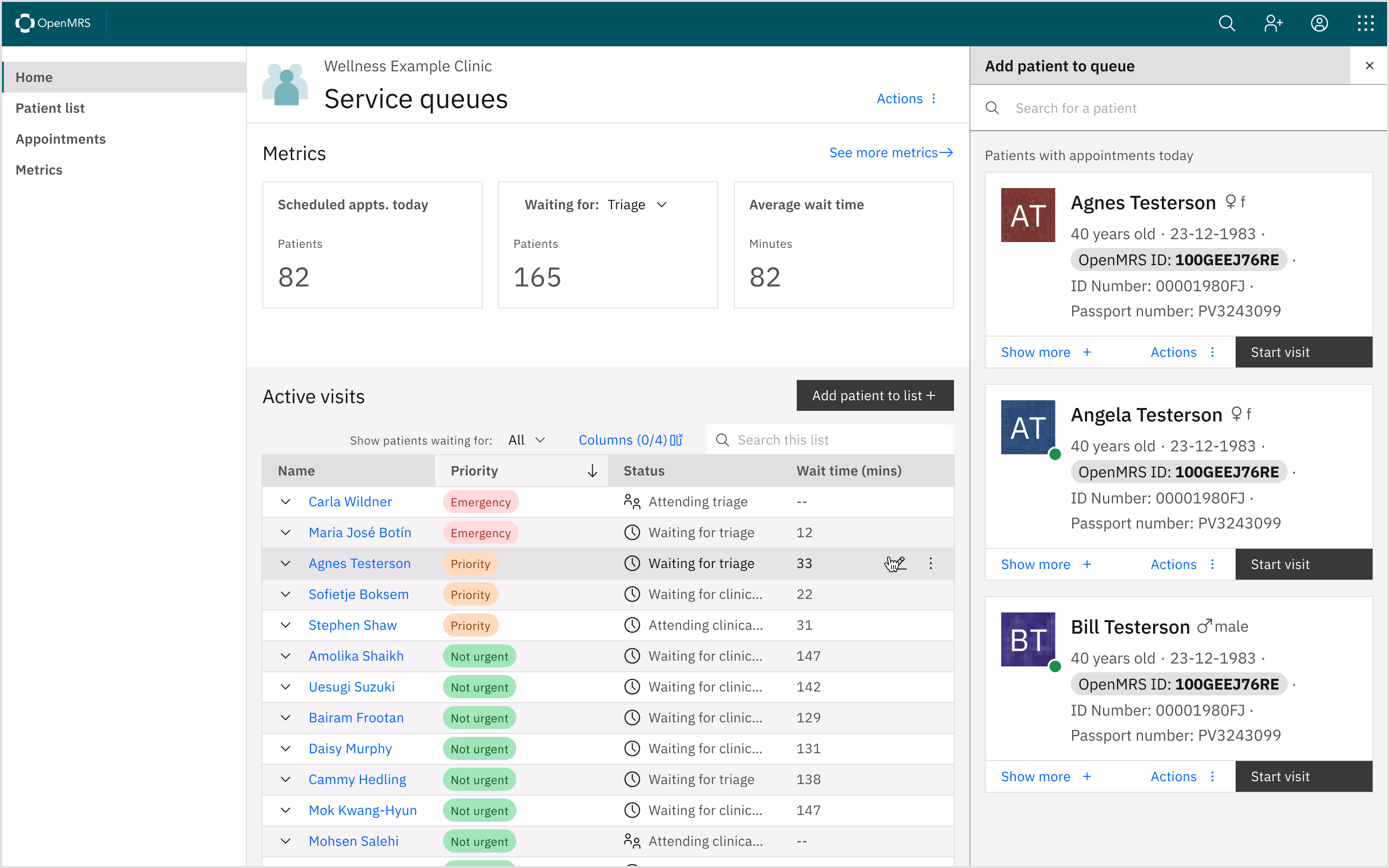 OpenMRS Service Queues dashboard assists healthcare providers in effectively managing patient movements within facilities.