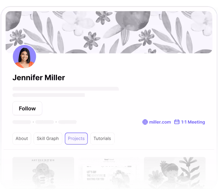 Create your designer profile that highlights your skills and showcases your finest work.