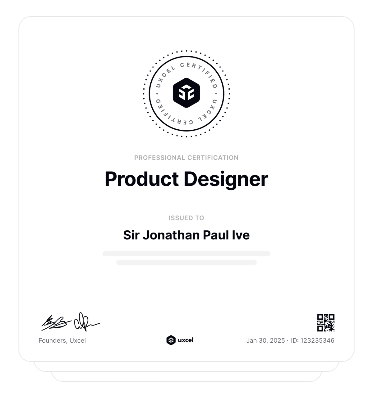 Showcase your certification with official Uxcel credentials