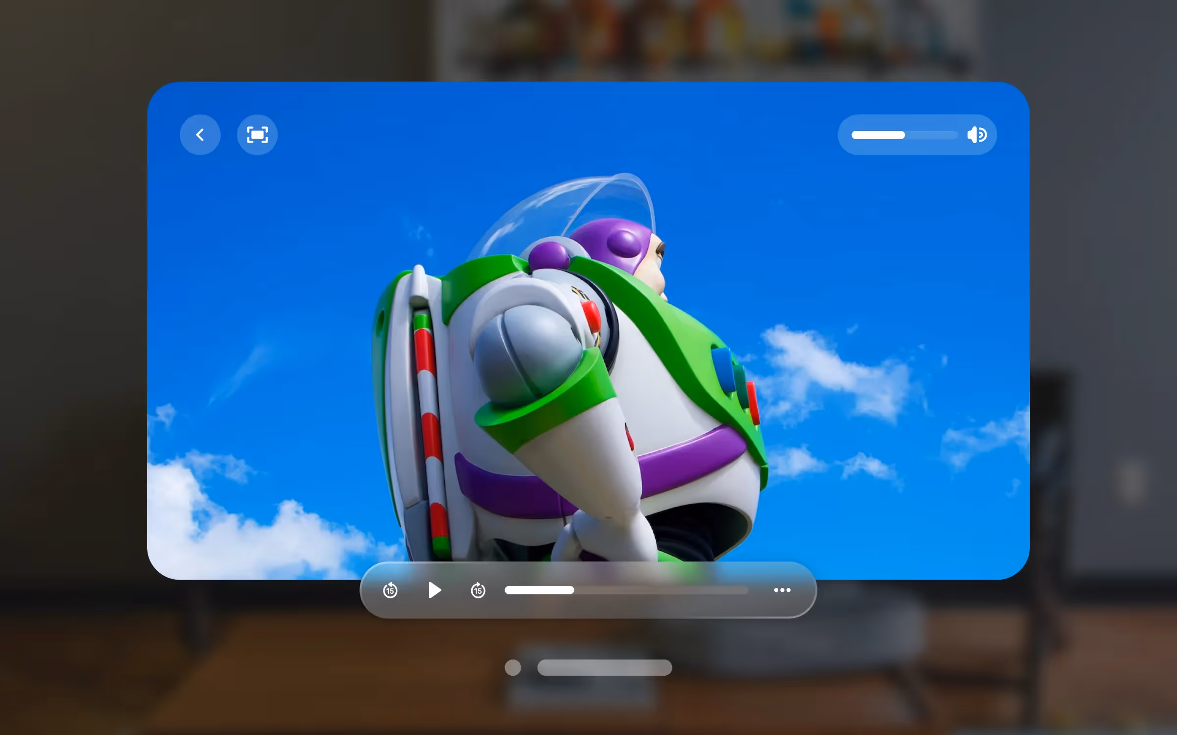 A spatial design of a streaming app while showcasing a cartoon