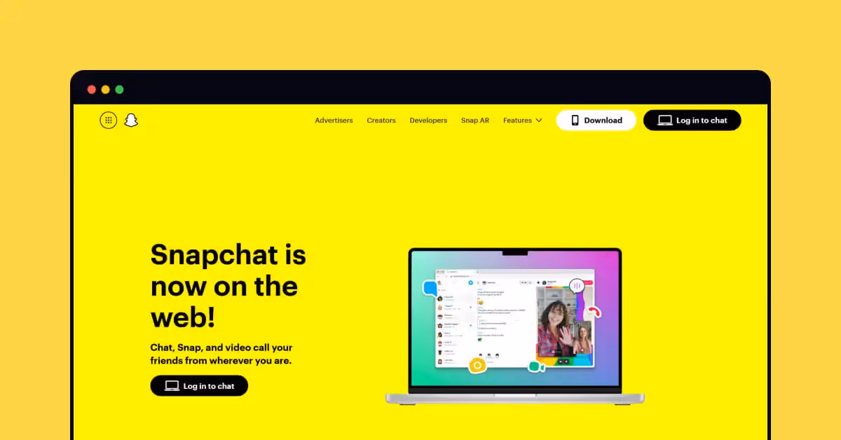 Snapchat utilizing yellow color psychology in their design