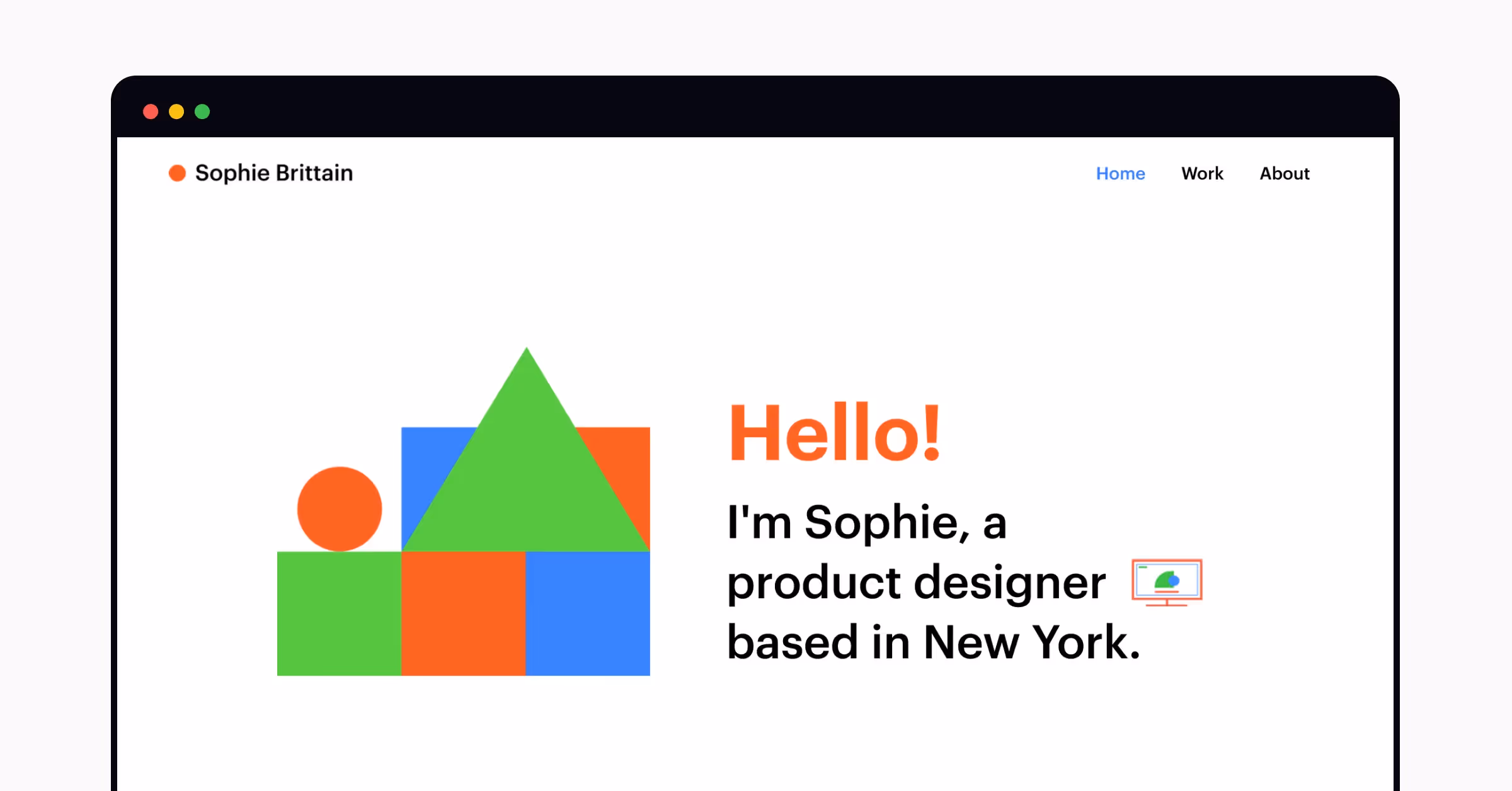 A home page of the portfolio by Sophie Brittain