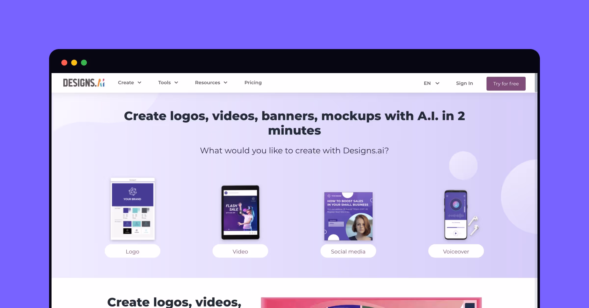 Design.AI home page