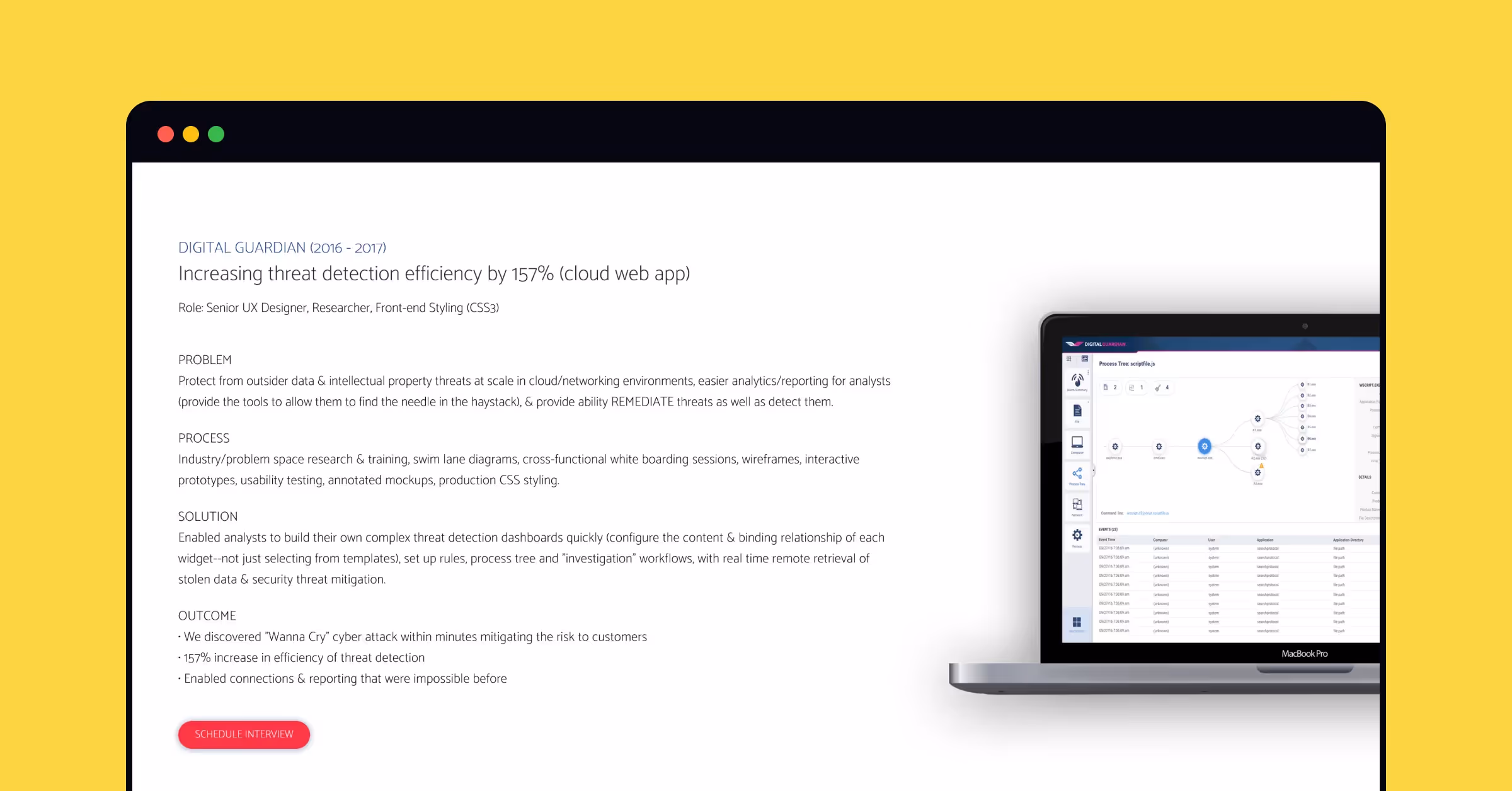 An example of design process and case study for a portfolio