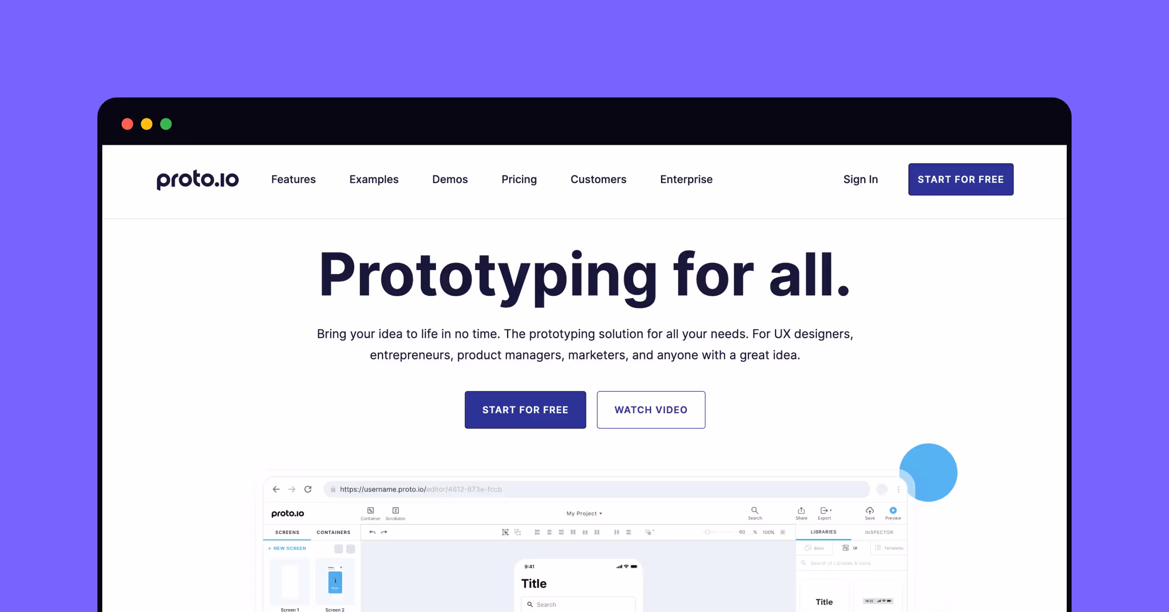 Proto.io Home Page