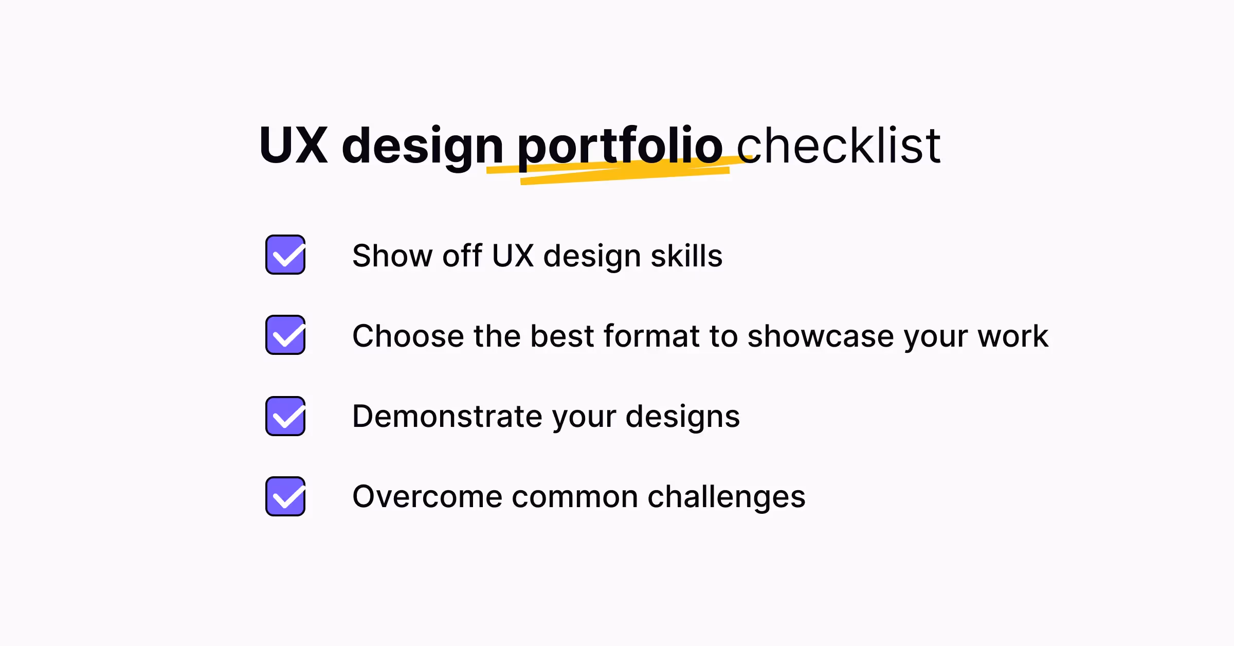 UX design portfolio checkist