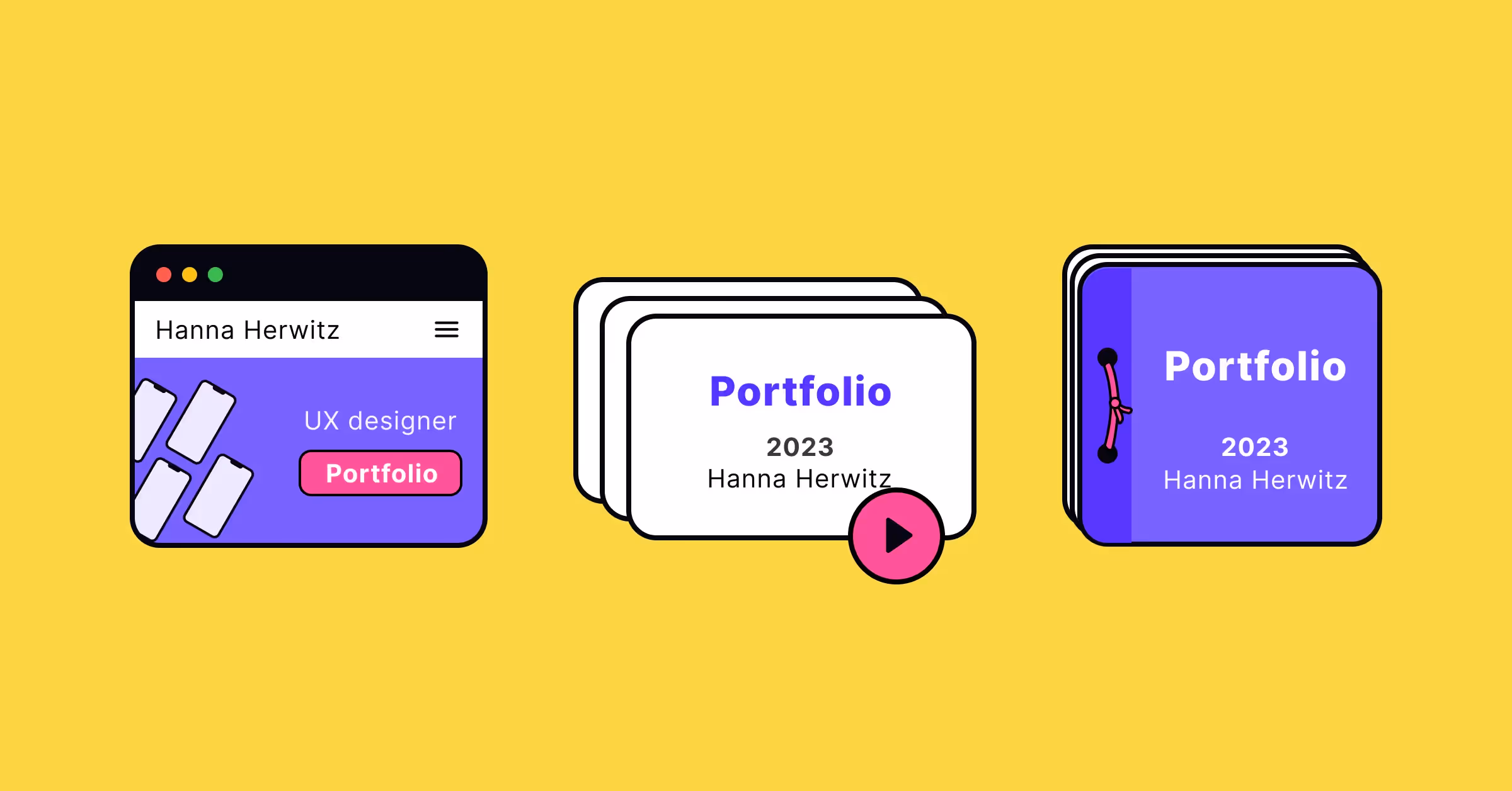 select a format to display your portfolio