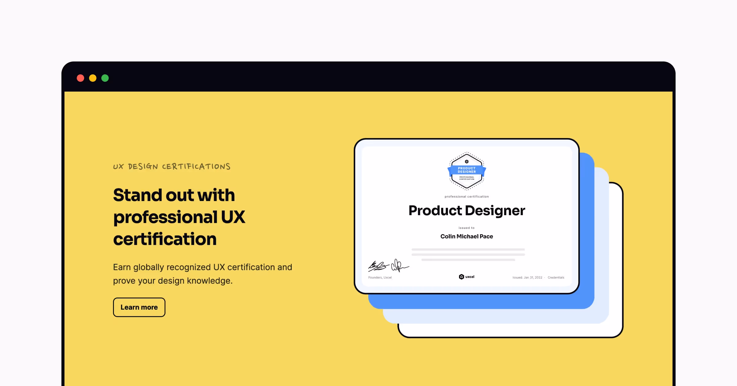 Uxcel's UX certification