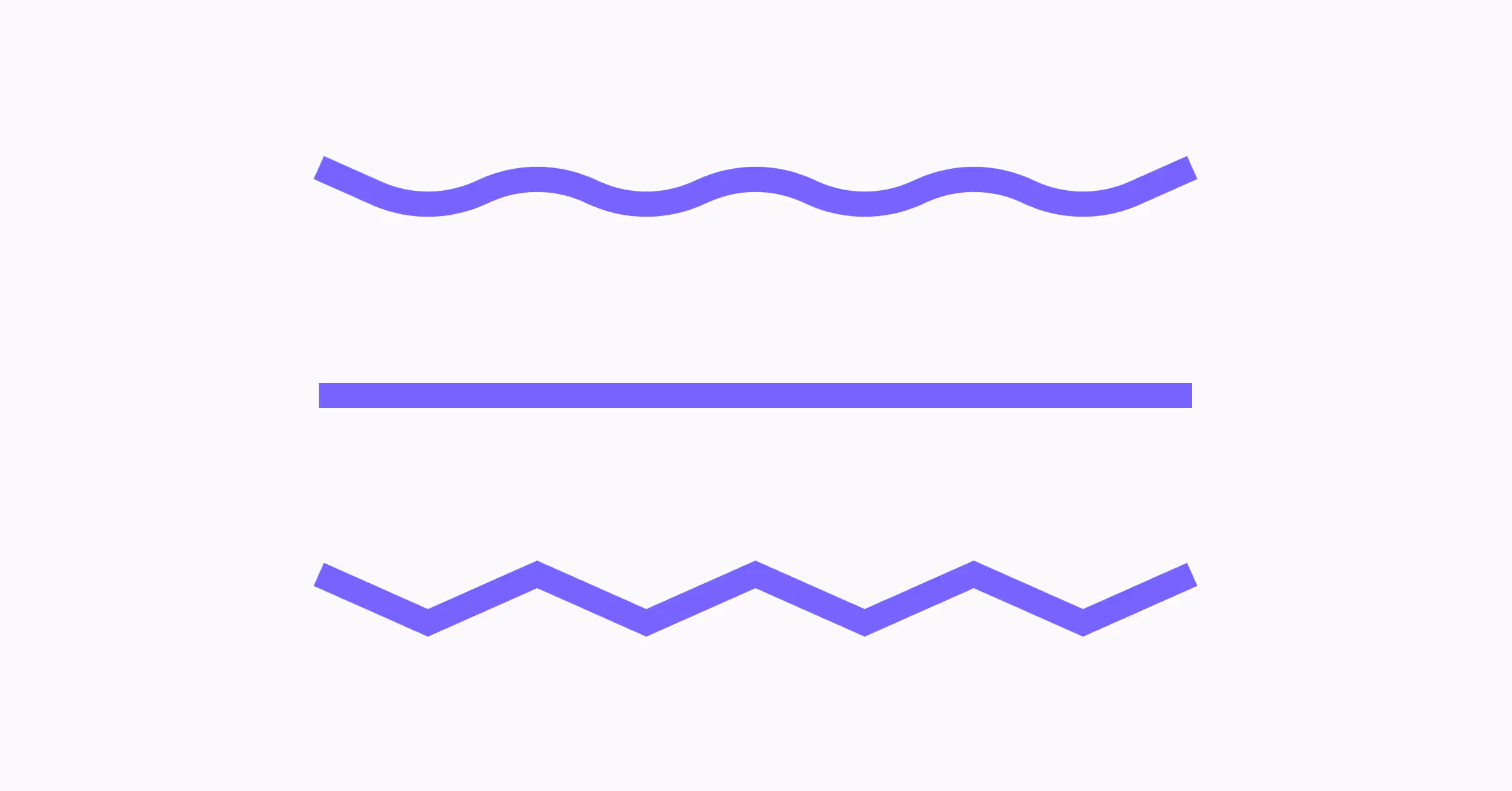 Wavy, straight, and zigzag lines