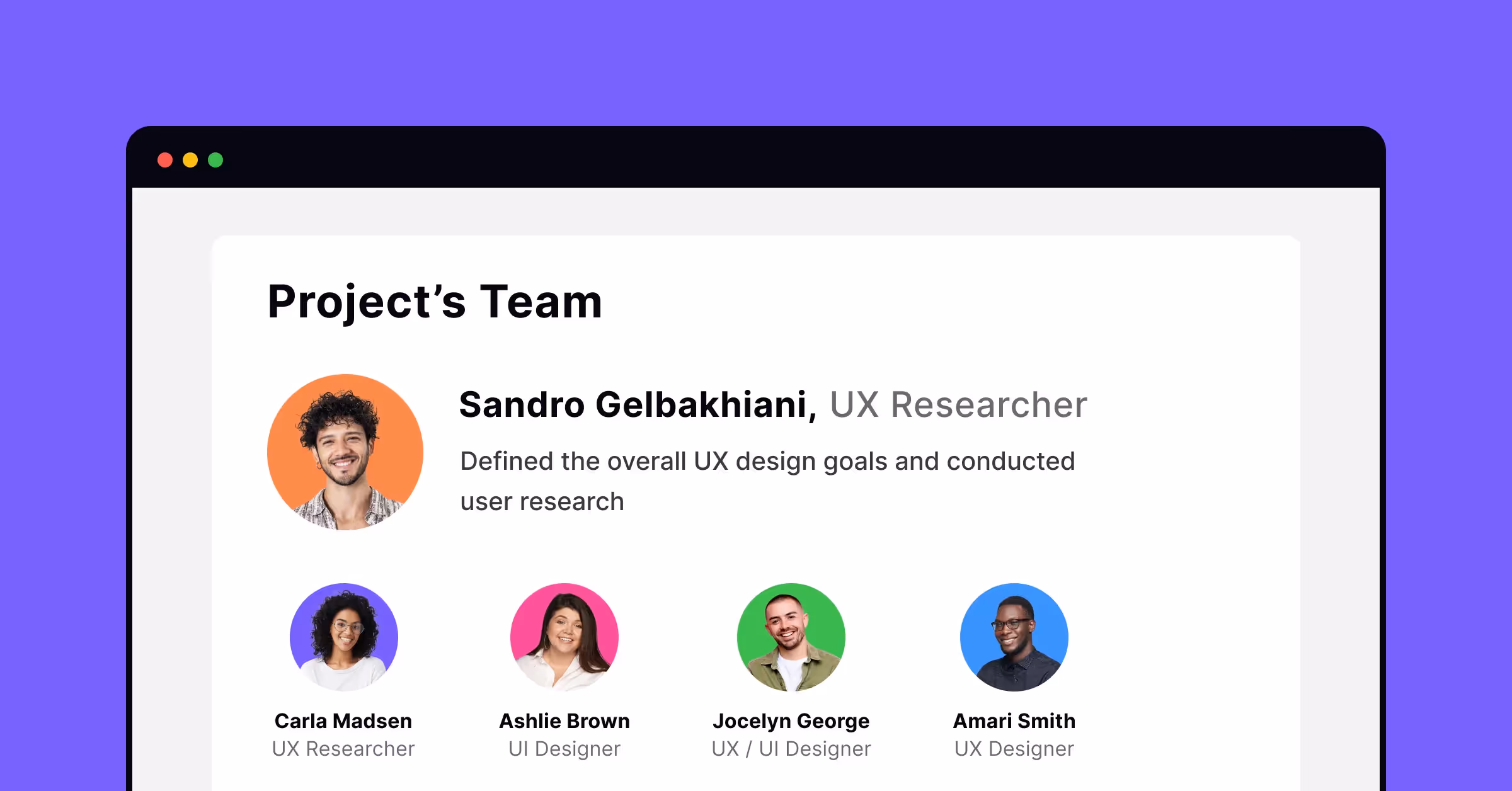 Describe your role in a team