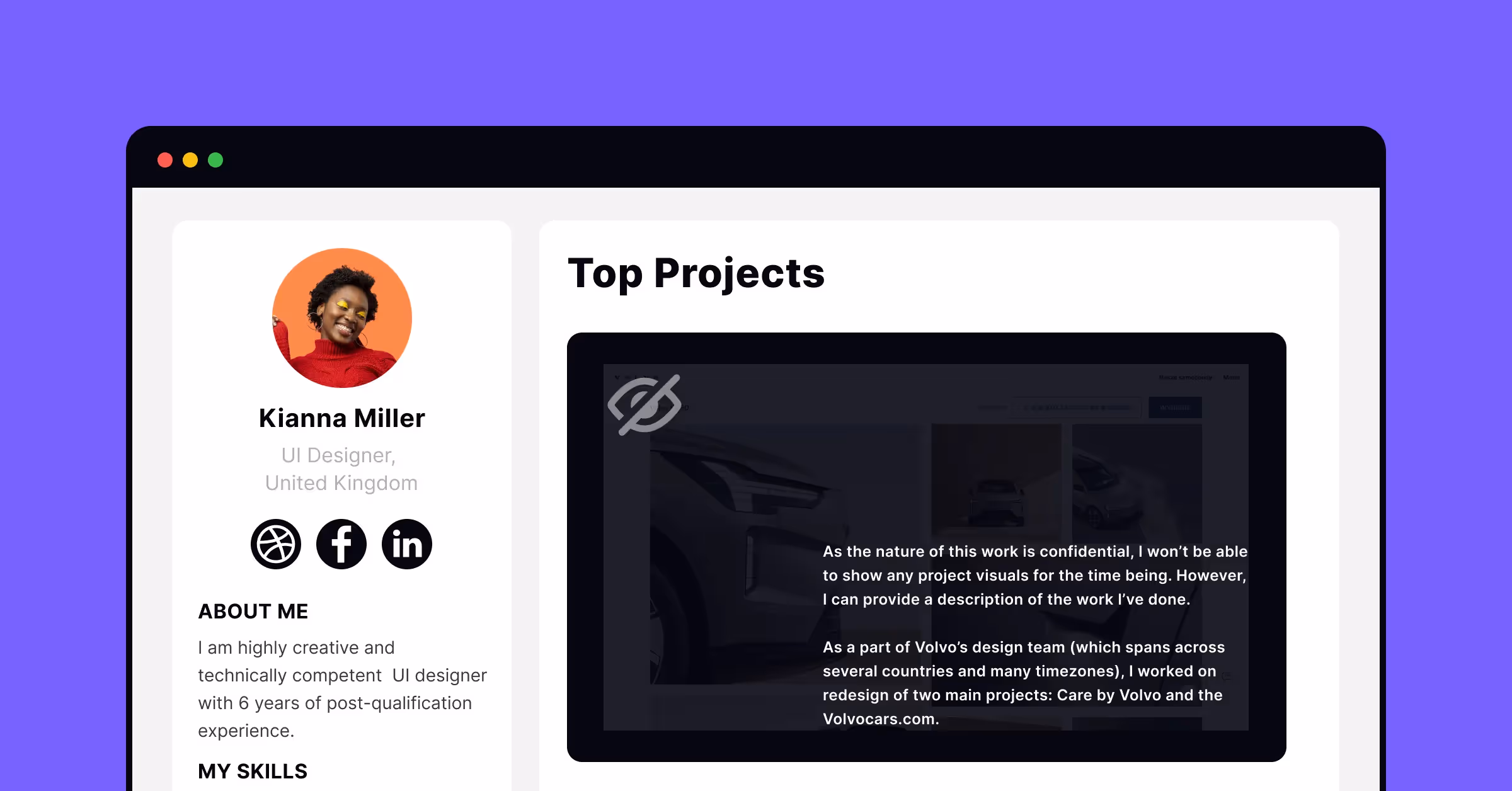 Don't reveal NDA projects