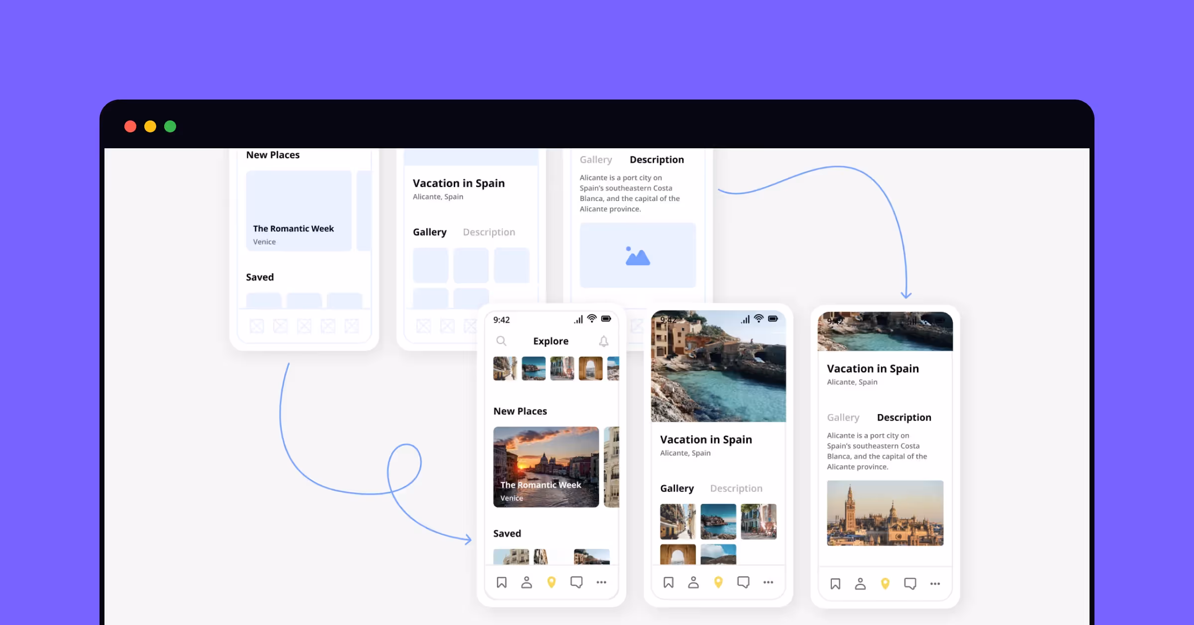 Show your workflow from sketches to prototypes