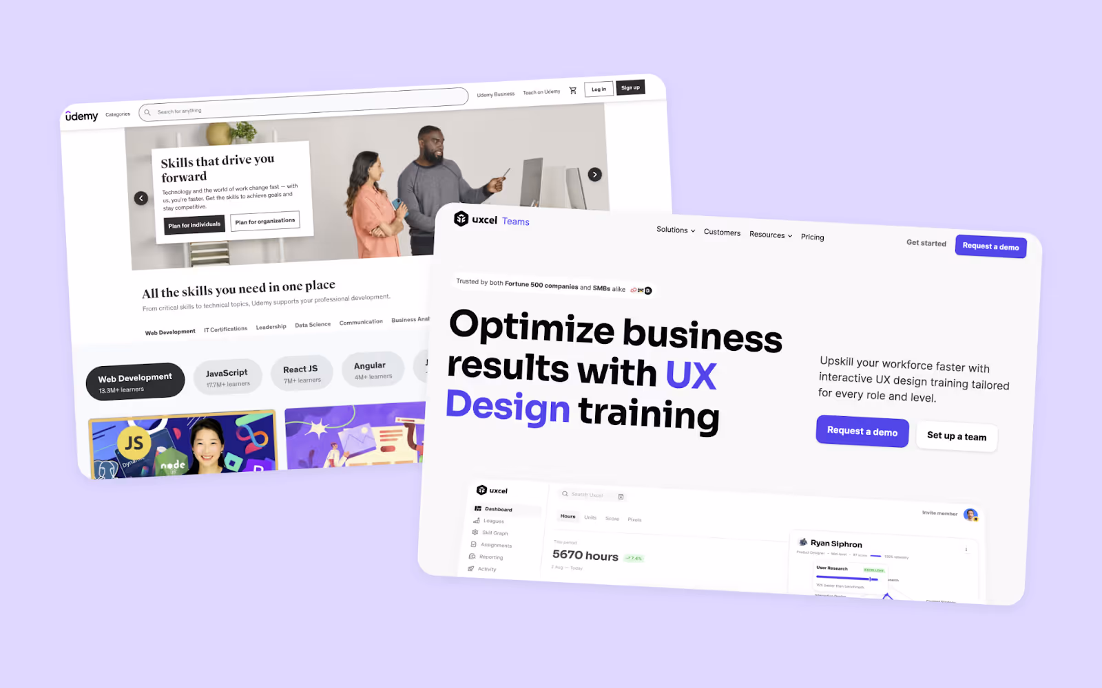 Uxcel Teams vs Udemy