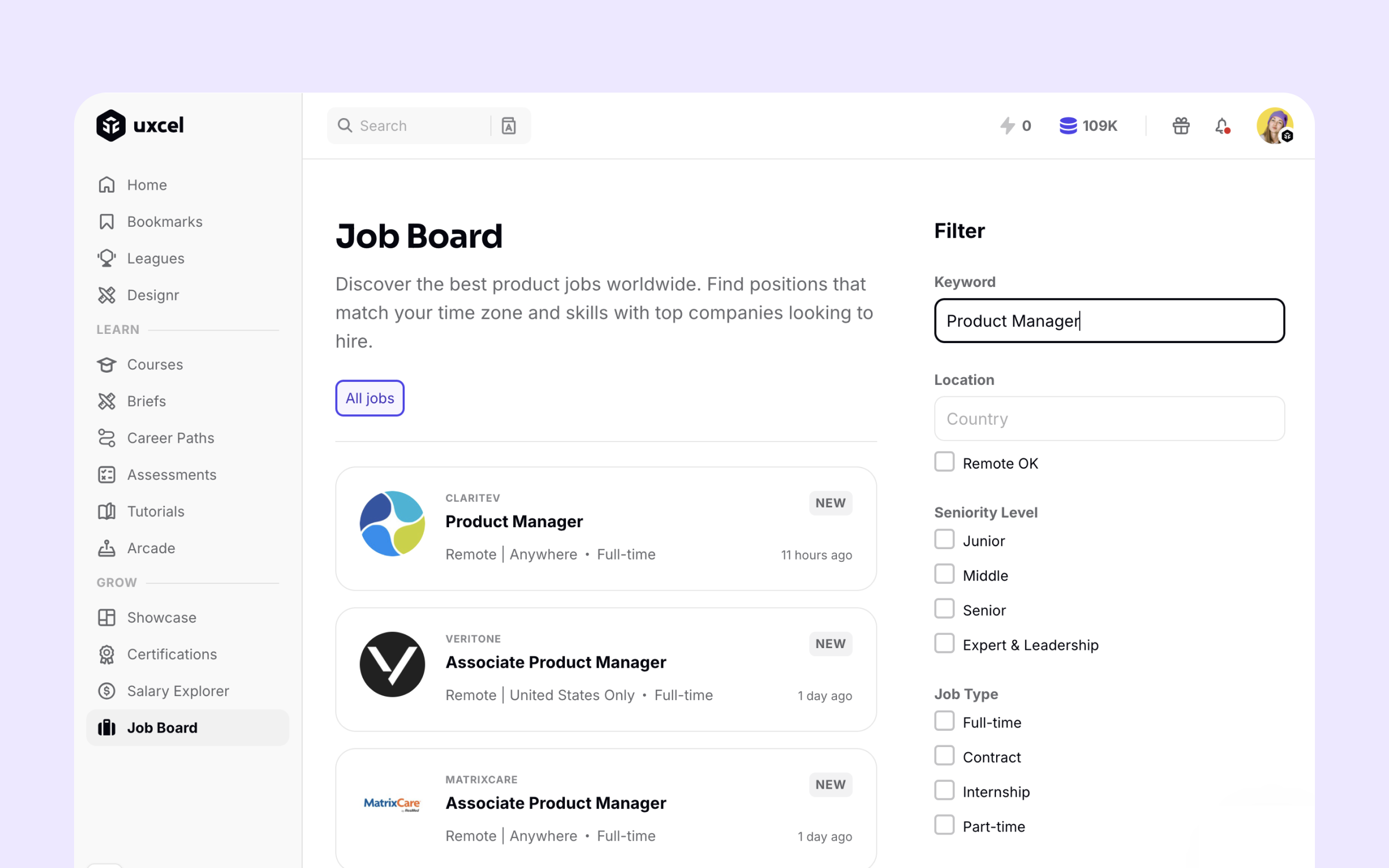 Uxcel PM Job Board