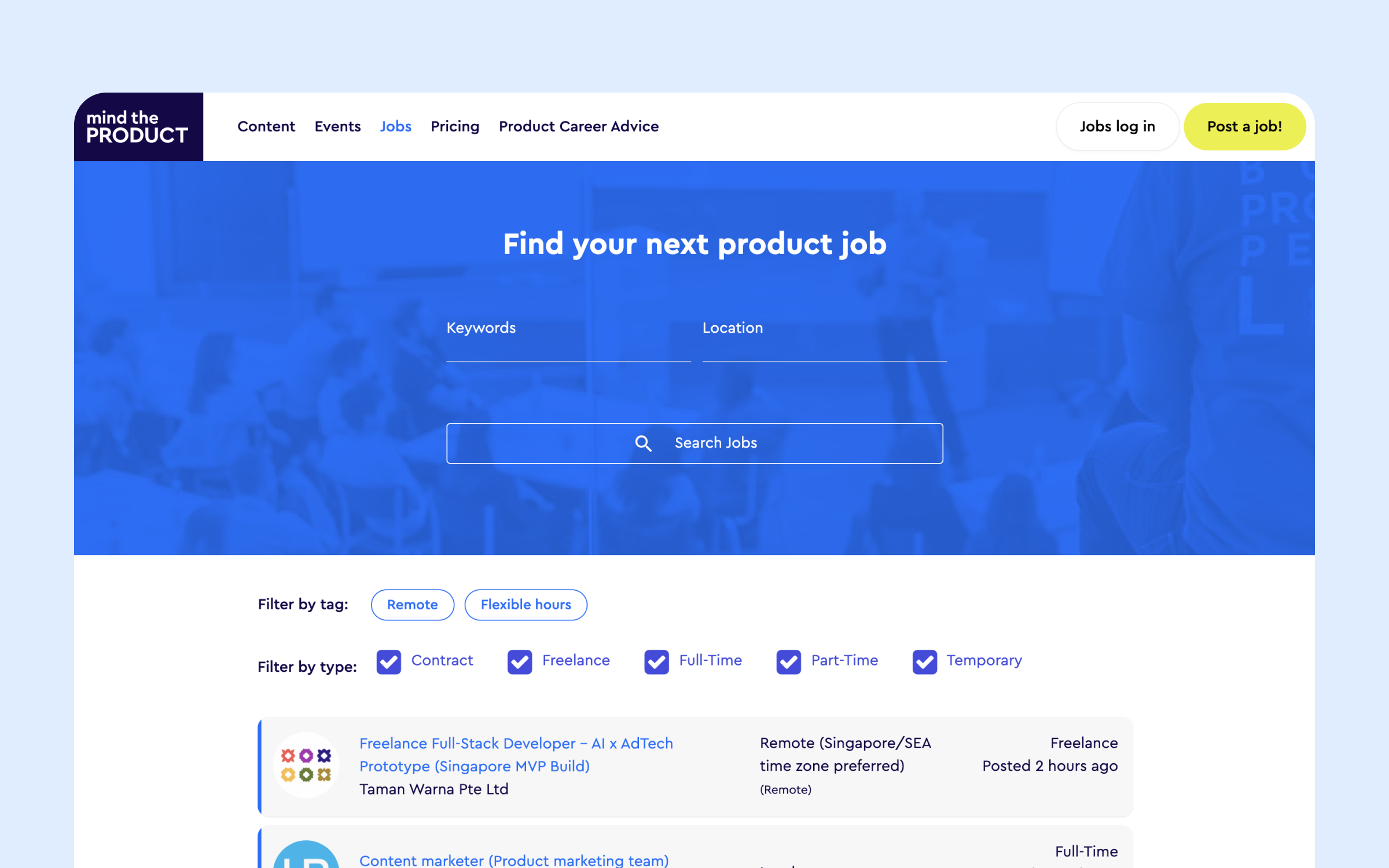 Mind the Product PM Job Board