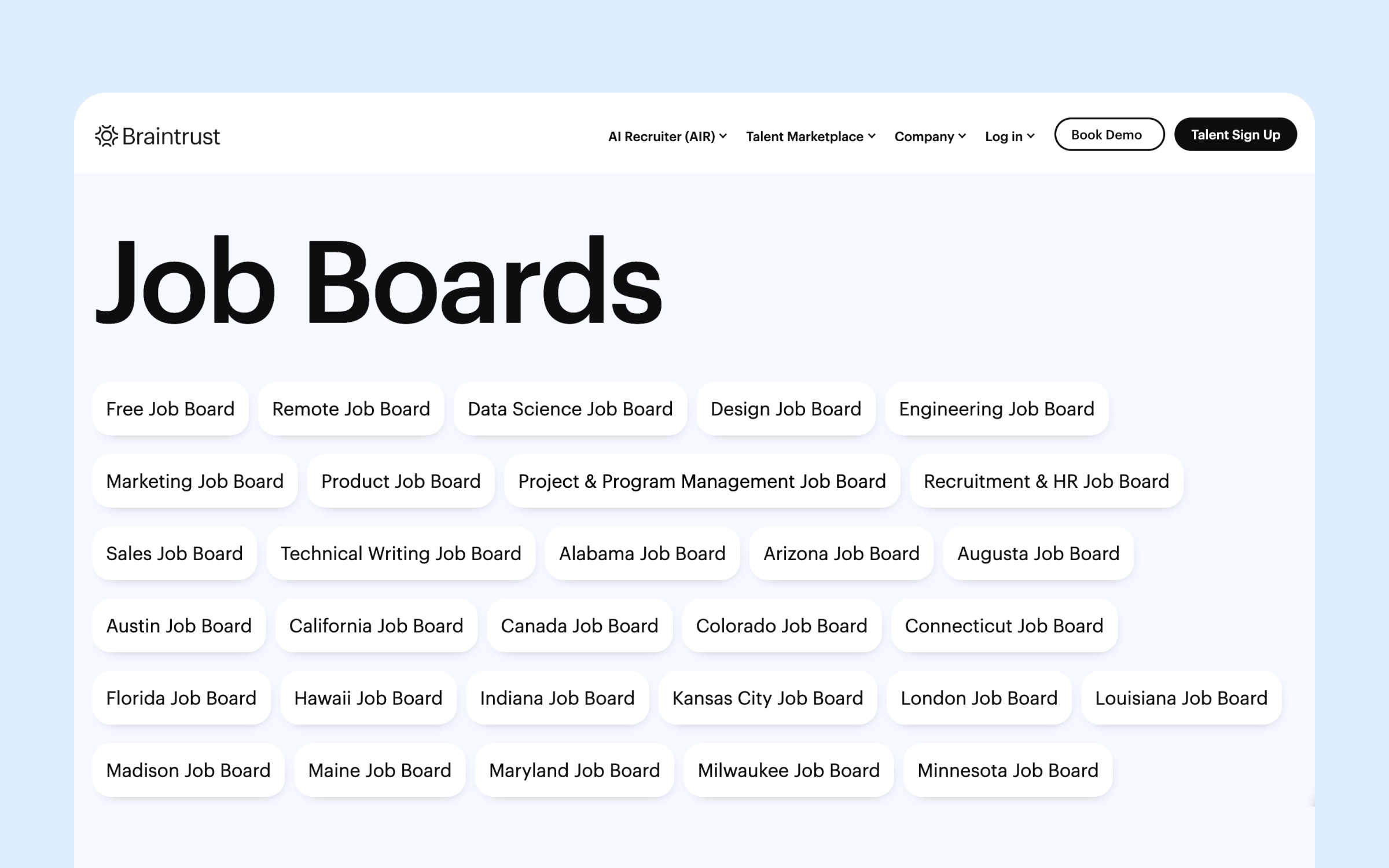 Braintrust PM Job Board