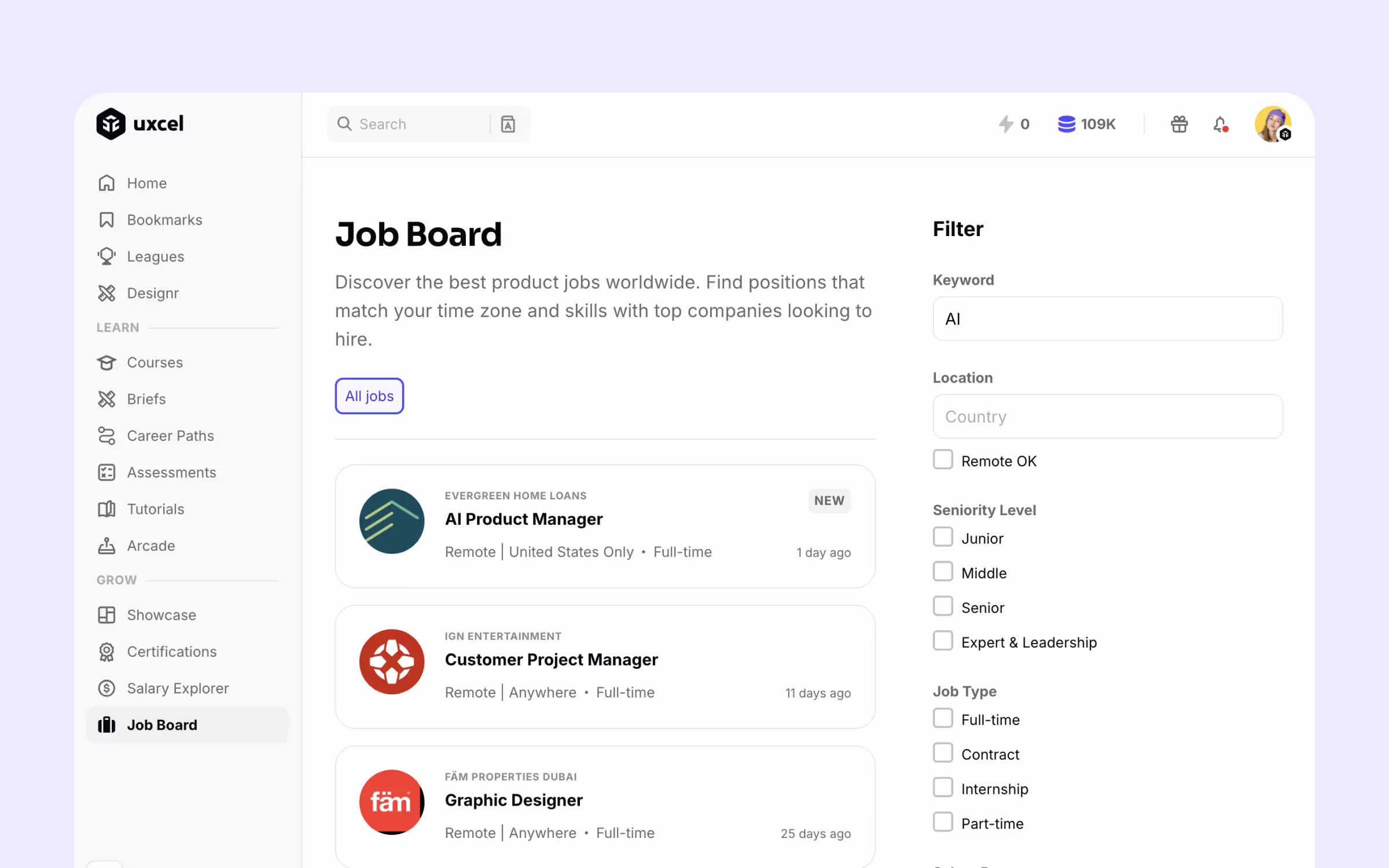 Uxcel AI Job Board