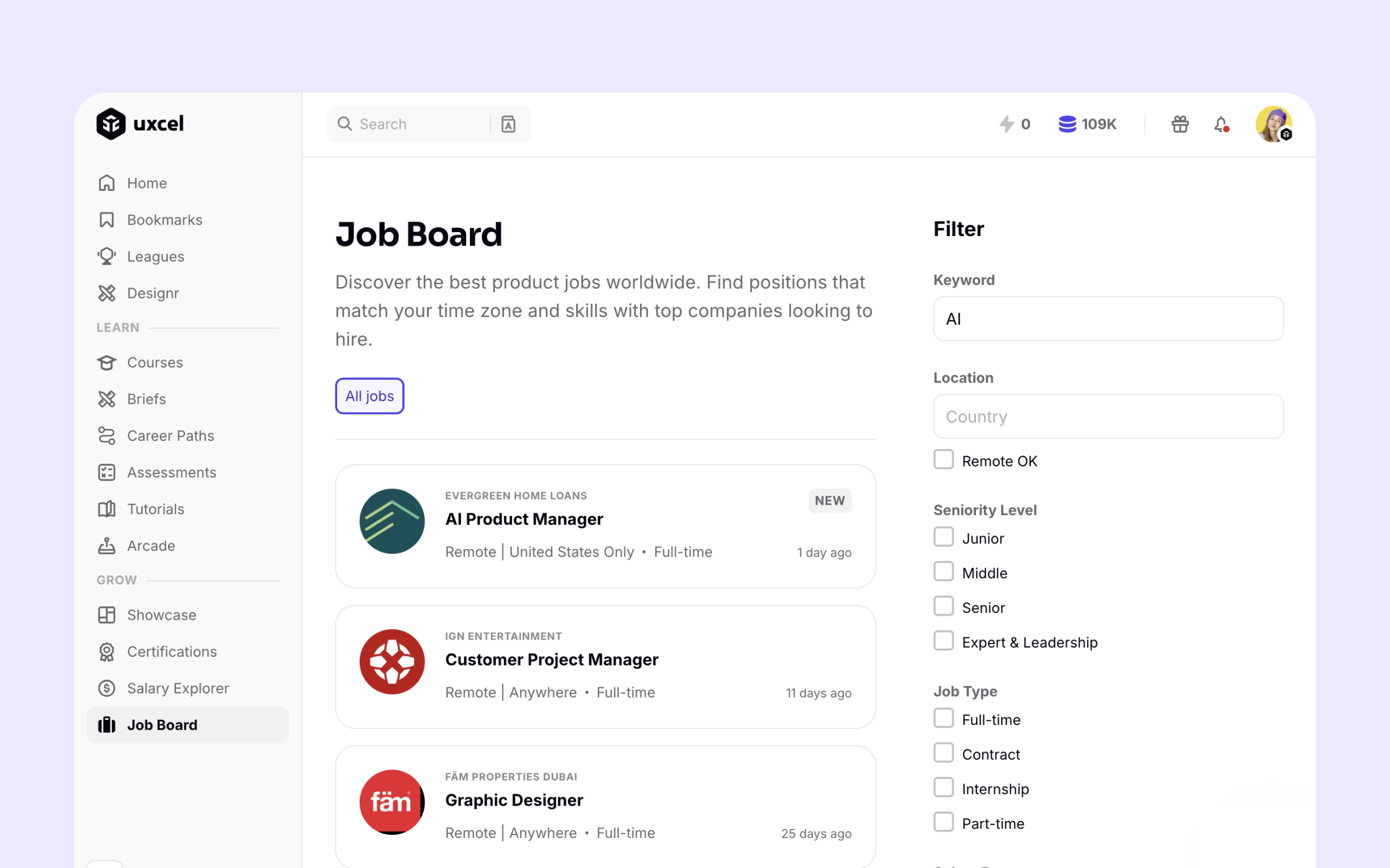 Uxcel AI Job Board