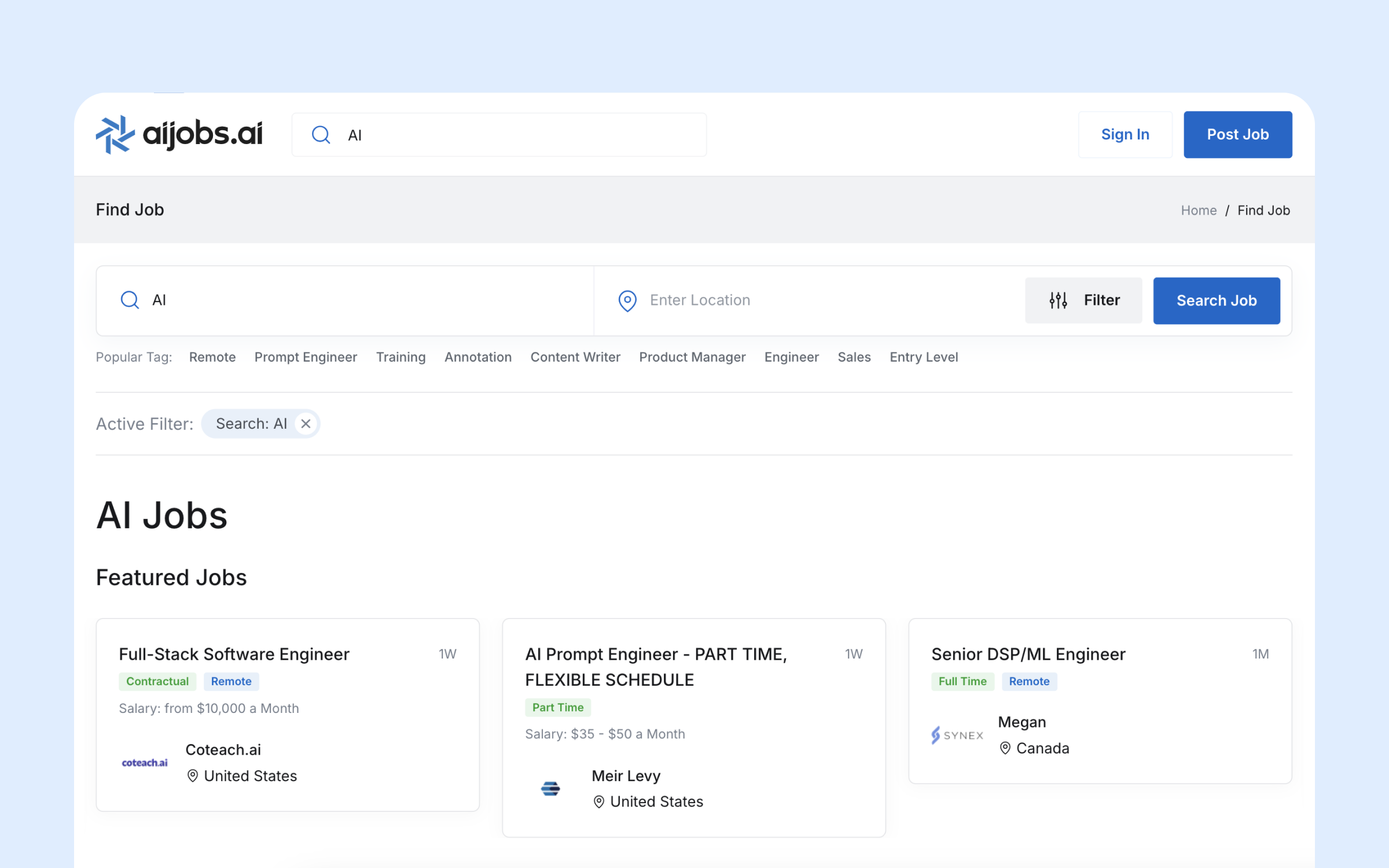 AI Jobs AI Job Board