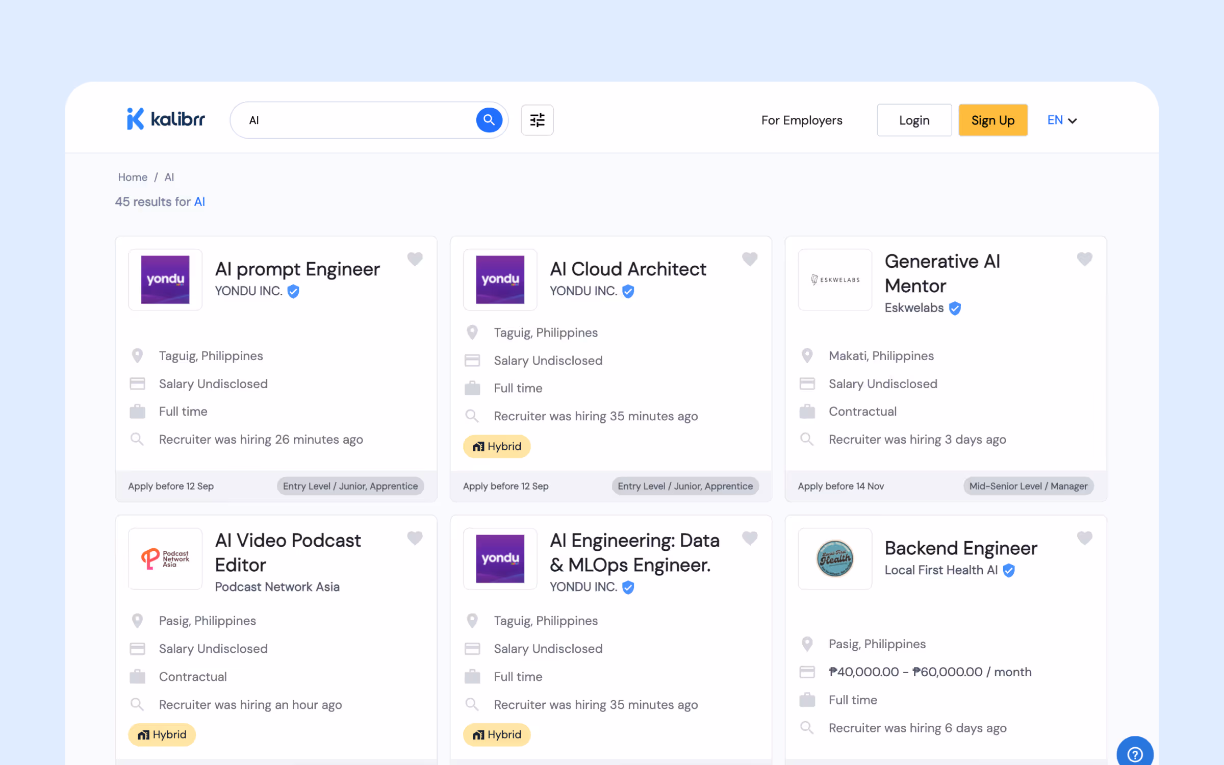 Kalibrr AI Job Board