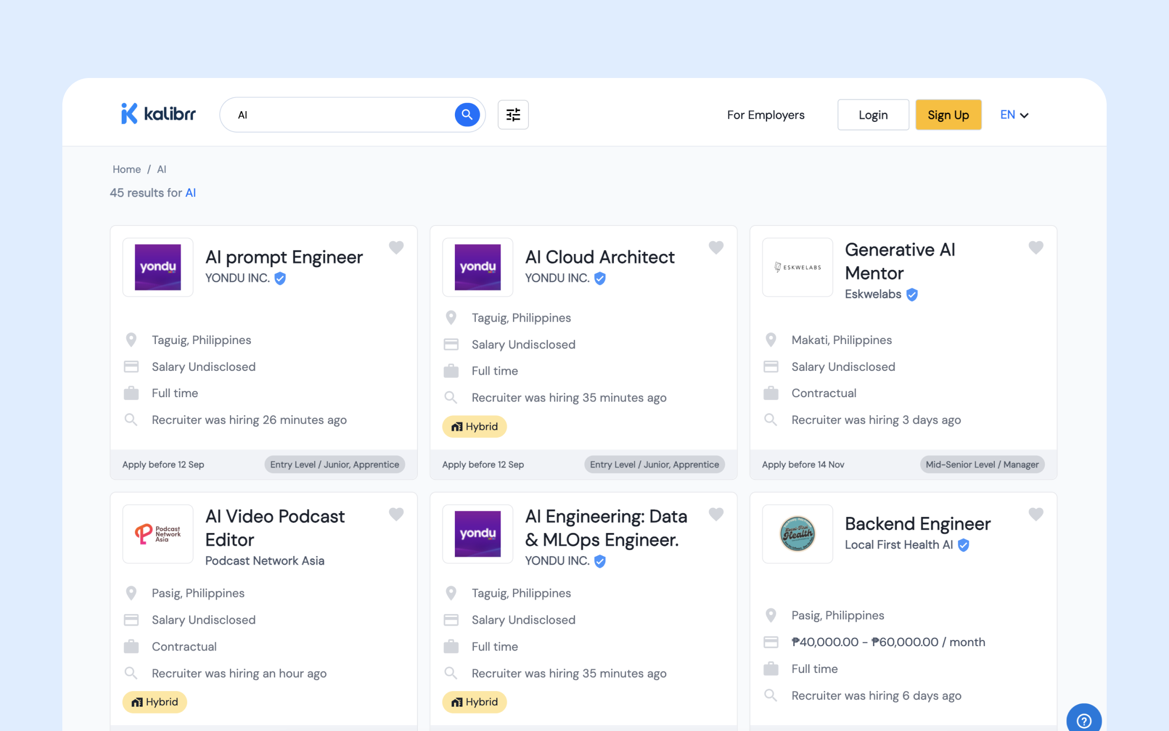 Kalibrr AI Job Board