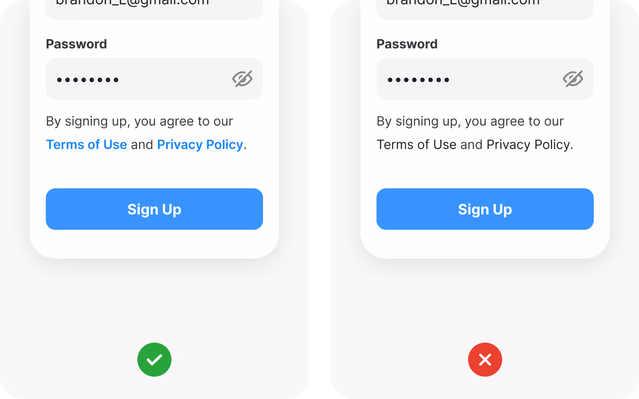 Sign up form privacy policy example