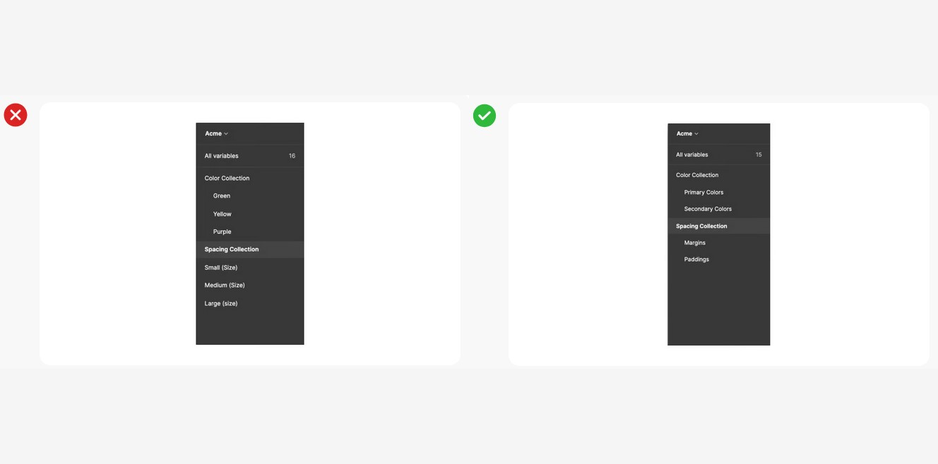 Groups and collections of variables