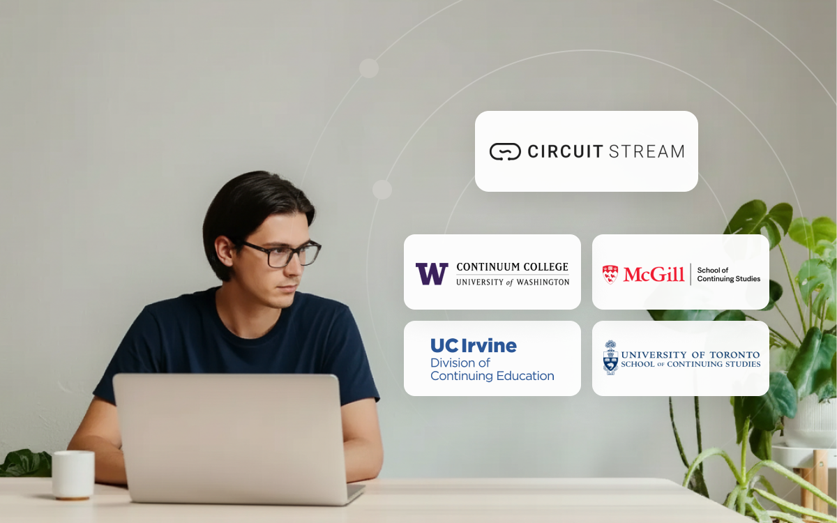 Circuit Stream Product Management Bootcamp with university partnerships: Toronto, McGill, UW, UCI  logos