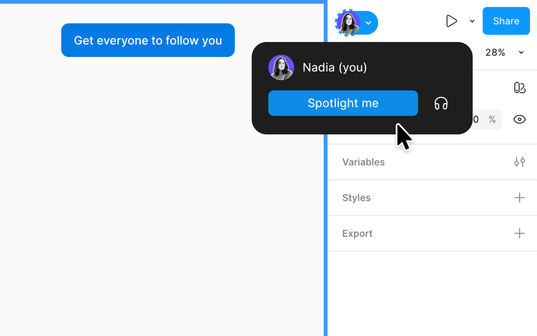 Spotlight yourself when presenting your ideas