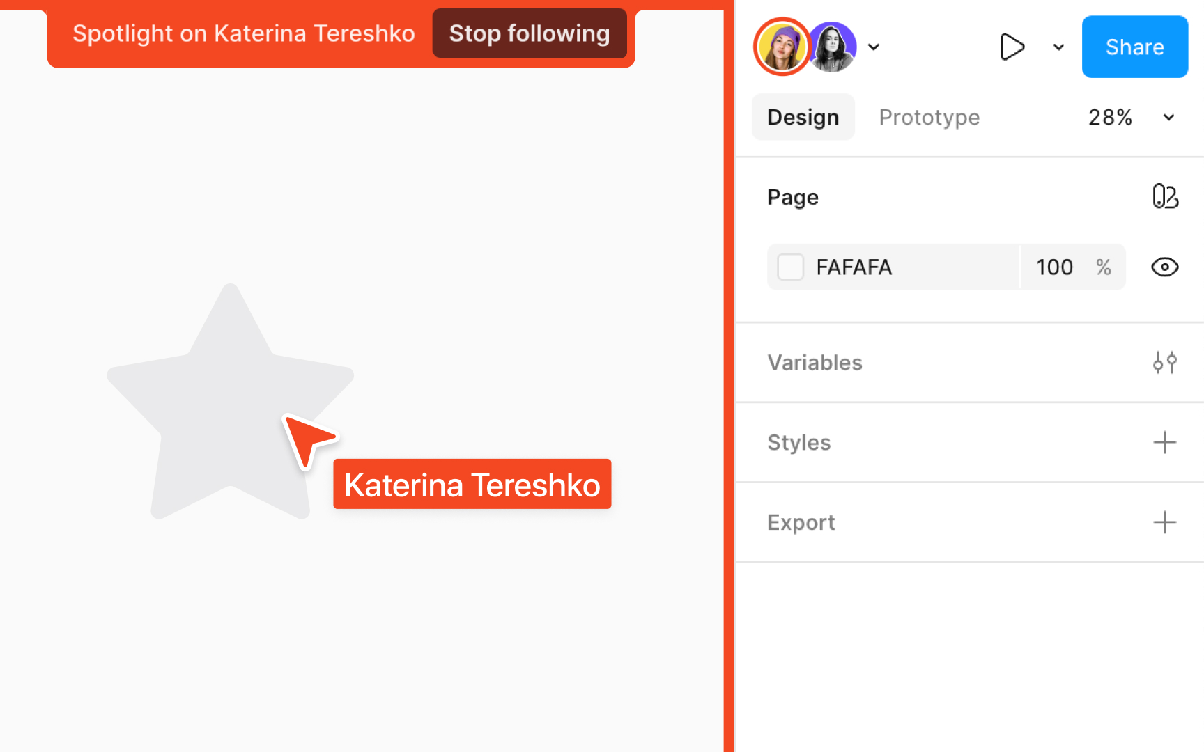 Follow others on the canvas