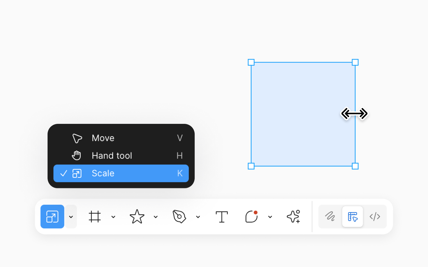 Changing layer size with the Scale tool