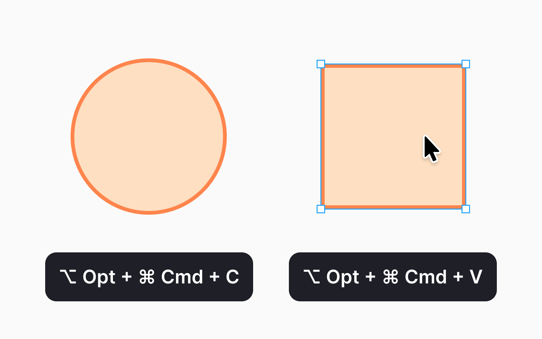 Copying properties between layers