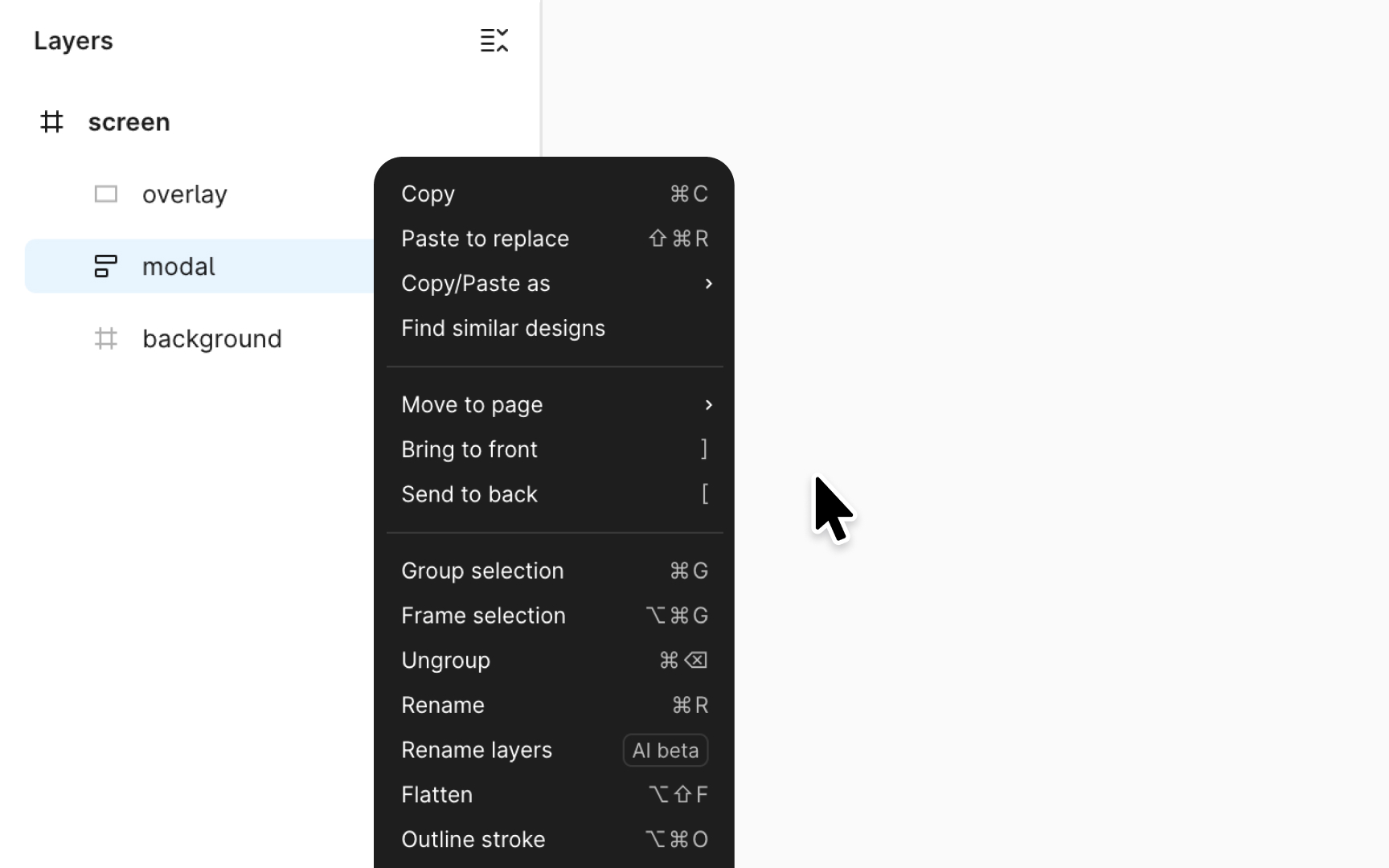 Changing layer order