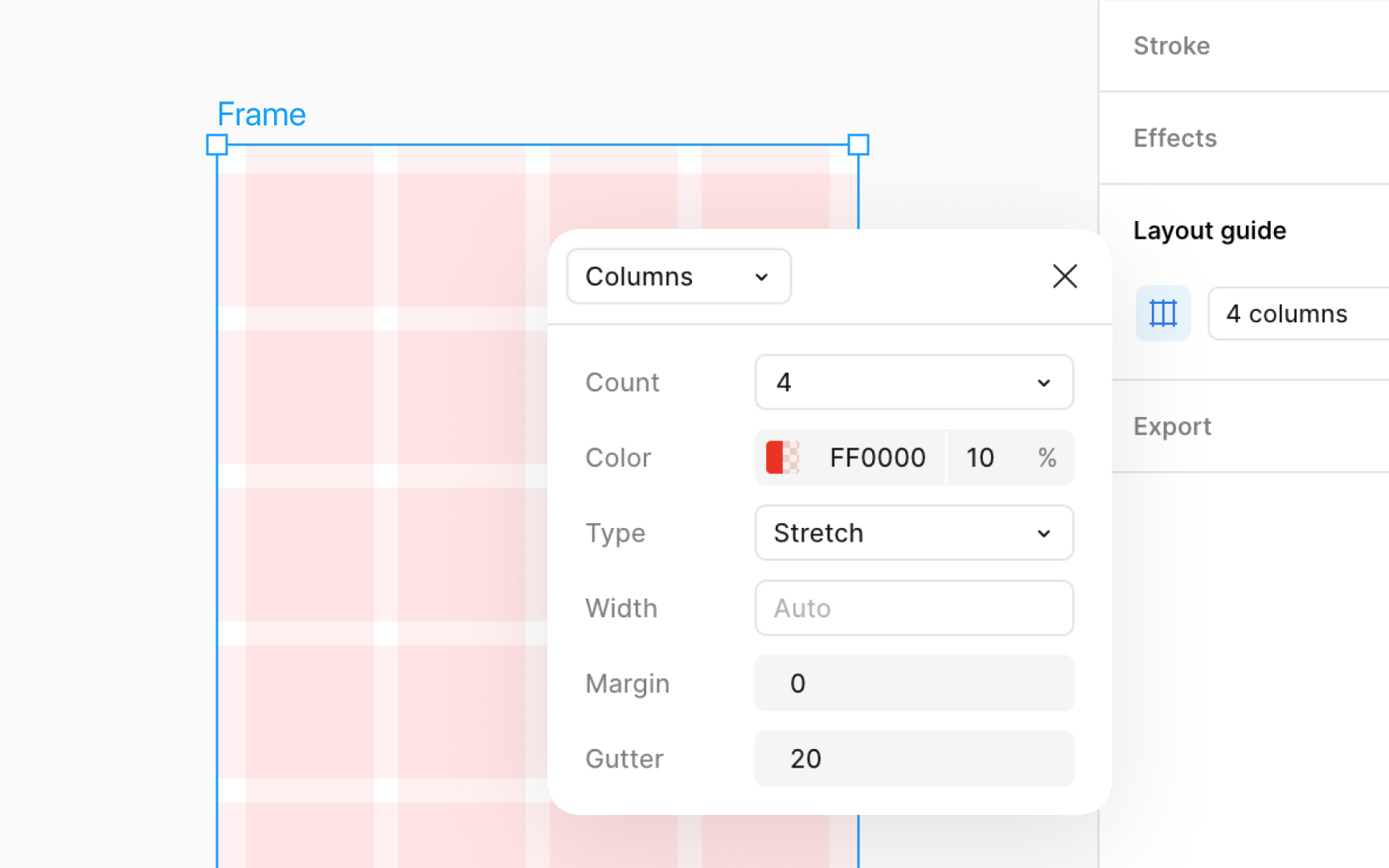 Column and row properties