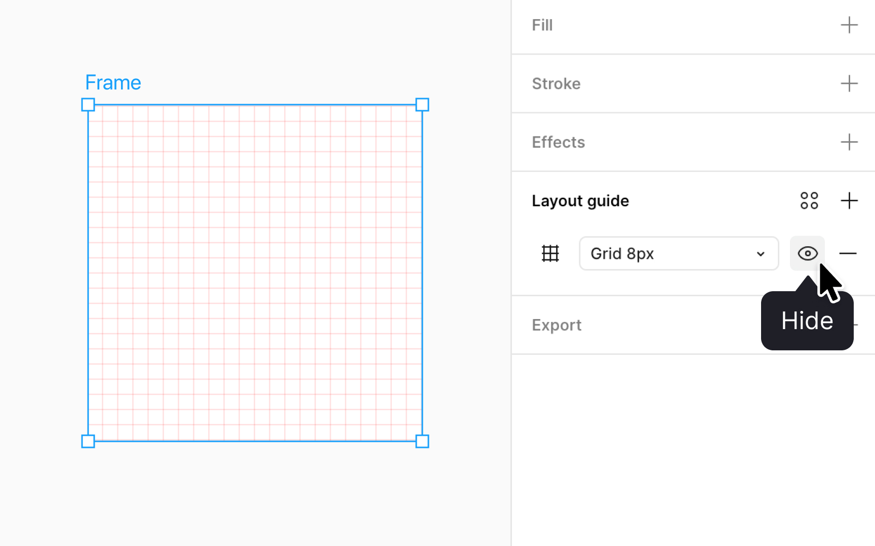 Toggle grid visibility