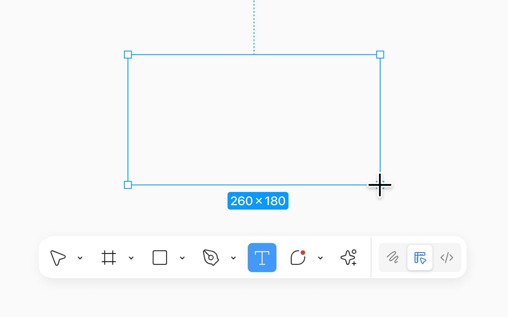 Creating a text layer with click-and-drag