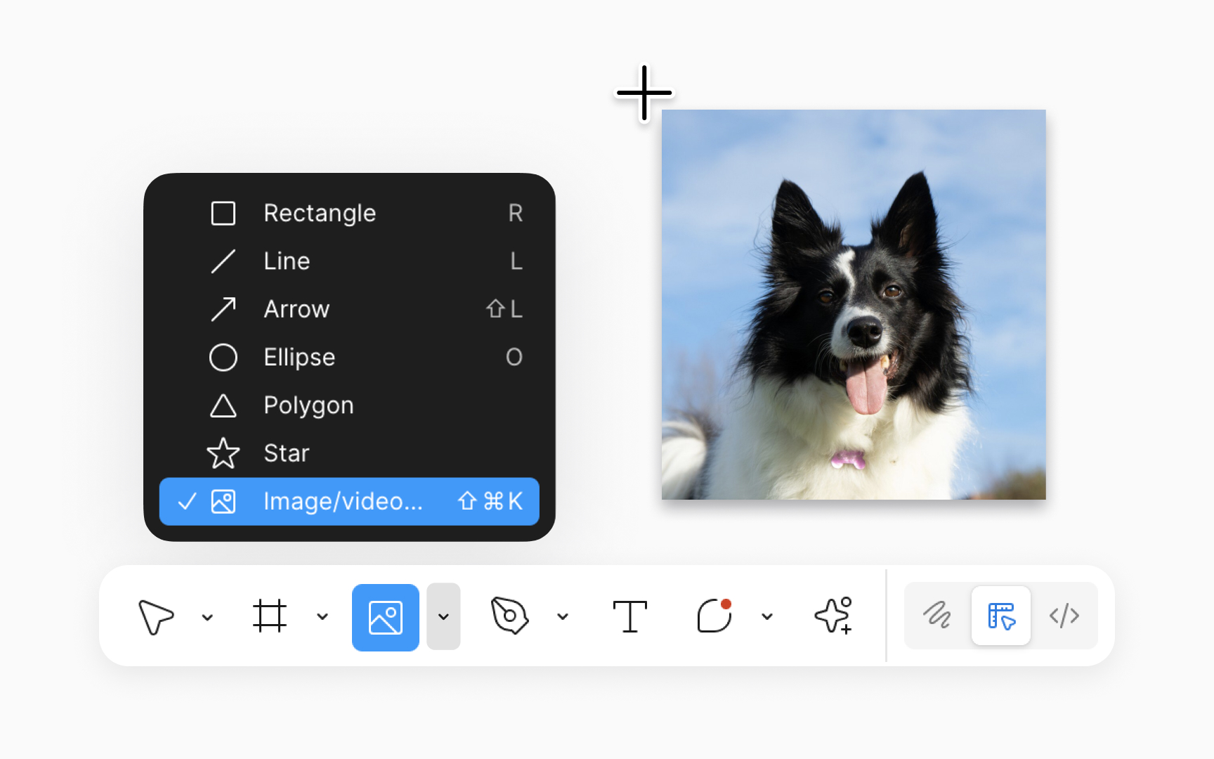 Placing an image/video to a canvas