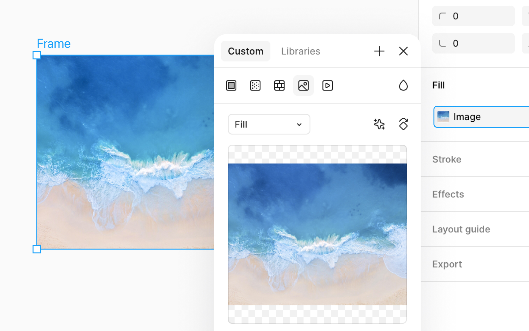 Placing an image as a fill